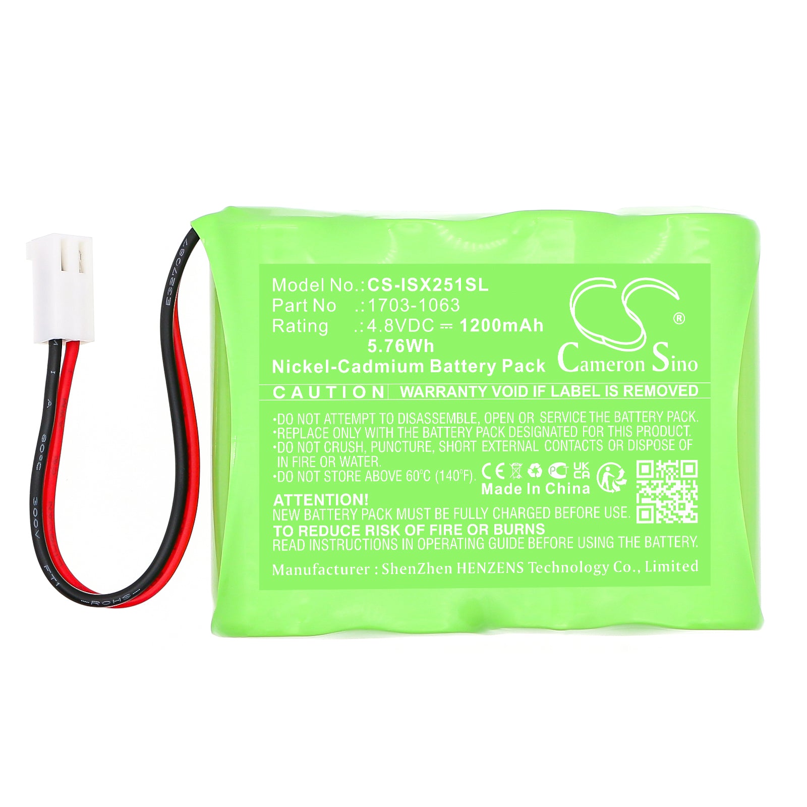 4.8V, Ni-CD, 1200mAh, Battery fits Industrial Scientific MX251, 5.76Wh Equipment, Survey, Test Cameron Sino Technology Limited