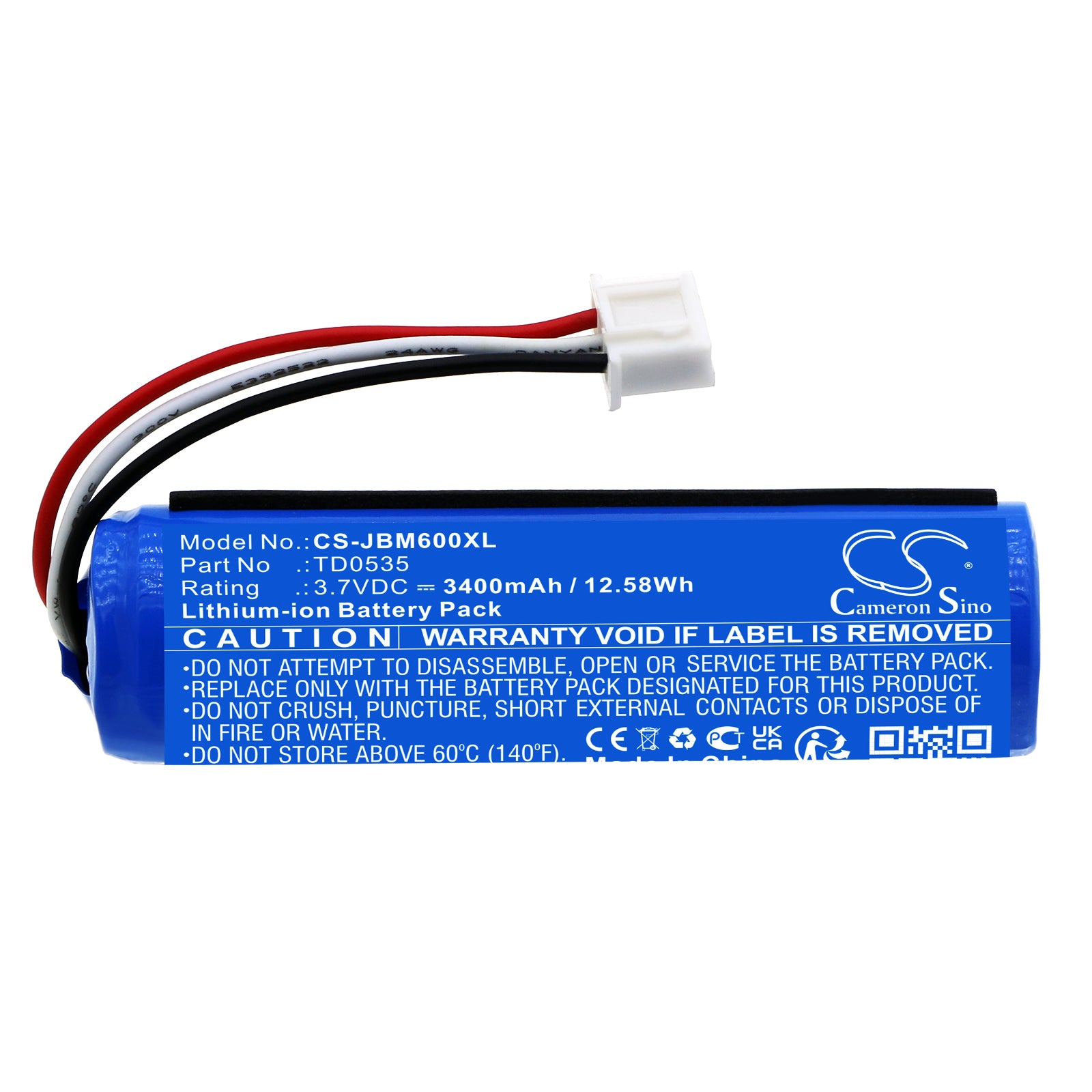 Li-ion, Microphone Battery fits Jbl Kmc 600, 3.7V, 3400mAh Microphone Cameron Sino Technology Limited