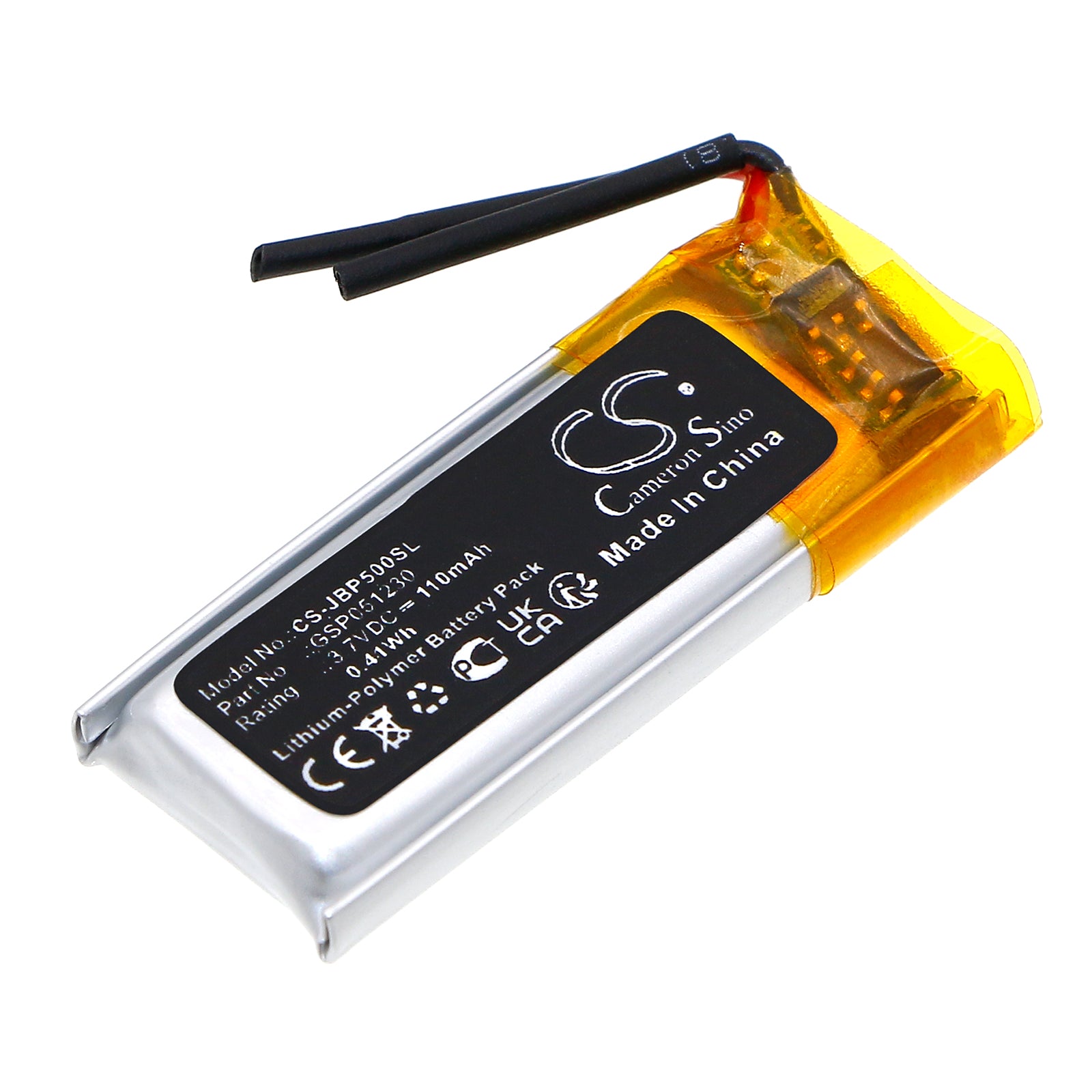 Li-Polymer, Wireless Headset Battery fits Jbl Inspire 500, 3.7V, 110mAh Wireless Headset Cameron Sino Technology Limited