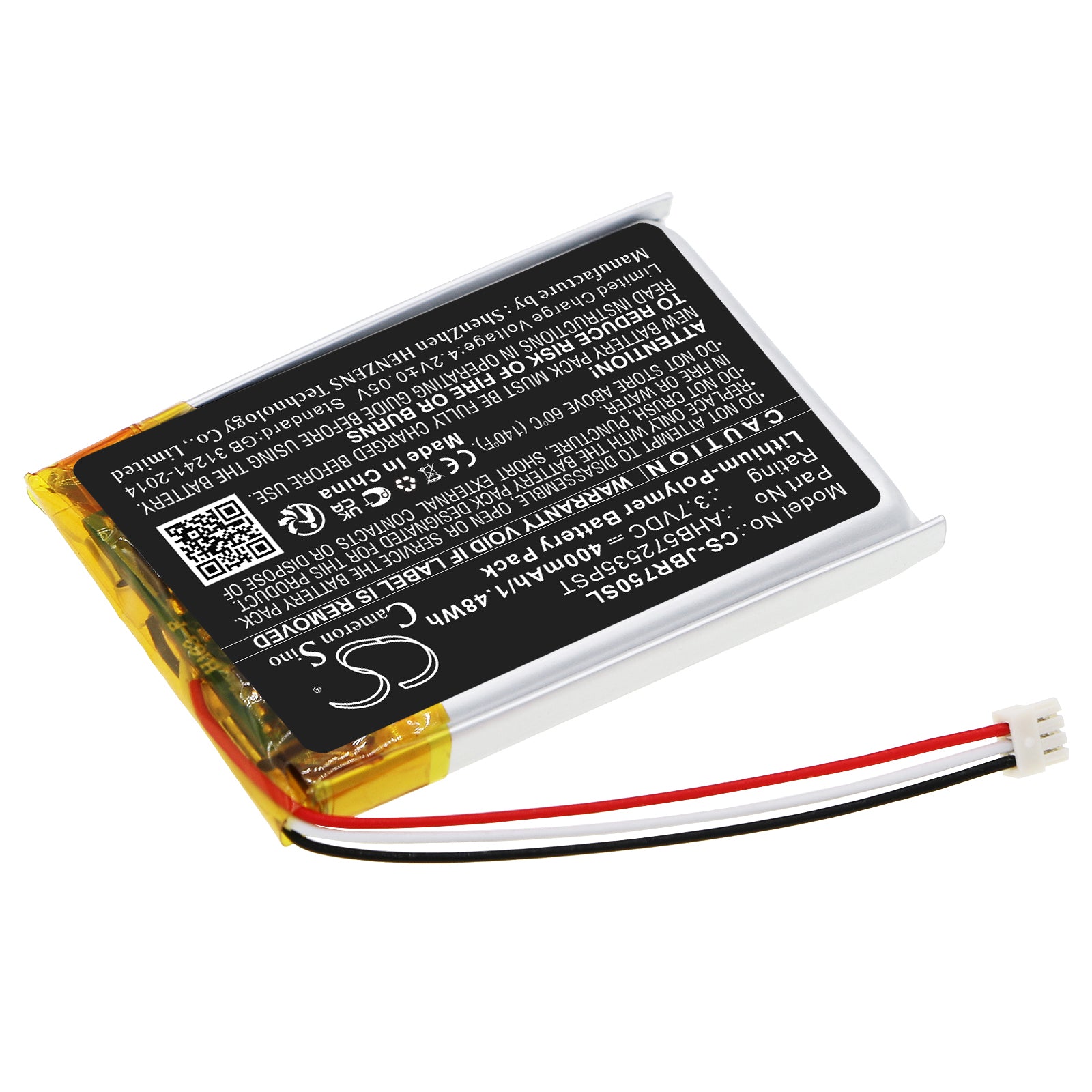 Li-Polymer, Wireless Headset Battery fits Jabra Evolve 75, 3.7V, 400mAh Wireless Headset Cameron Sino Technology Limited