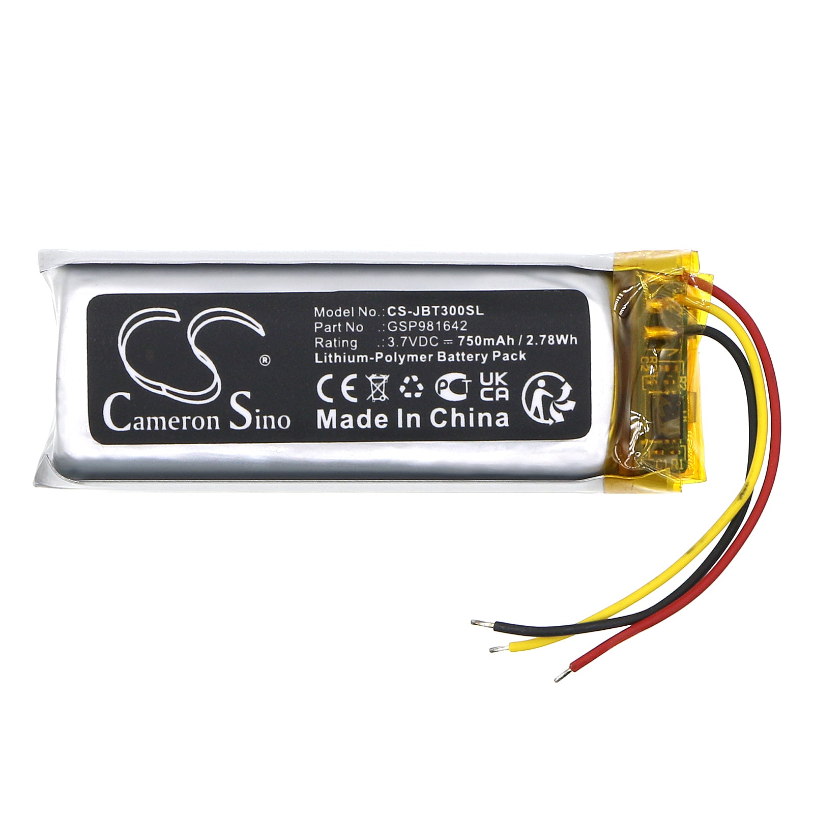 Li-Polymer, Wireless Headset Battery fits Jbl Tune Beam Charging Base, 3.7V, 750mAh Wireless Headset Cameron Sino Technology Limited