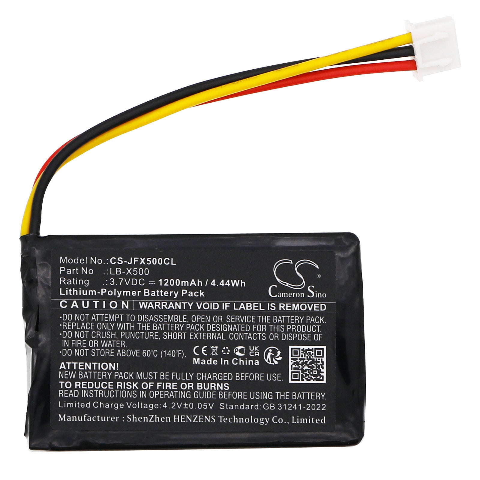 3.7V, Li-Polymer, 1200mAh, Battery fits Jetfon X500, 4.44Wh Cordless Phone Cameron Sino Technology Limited