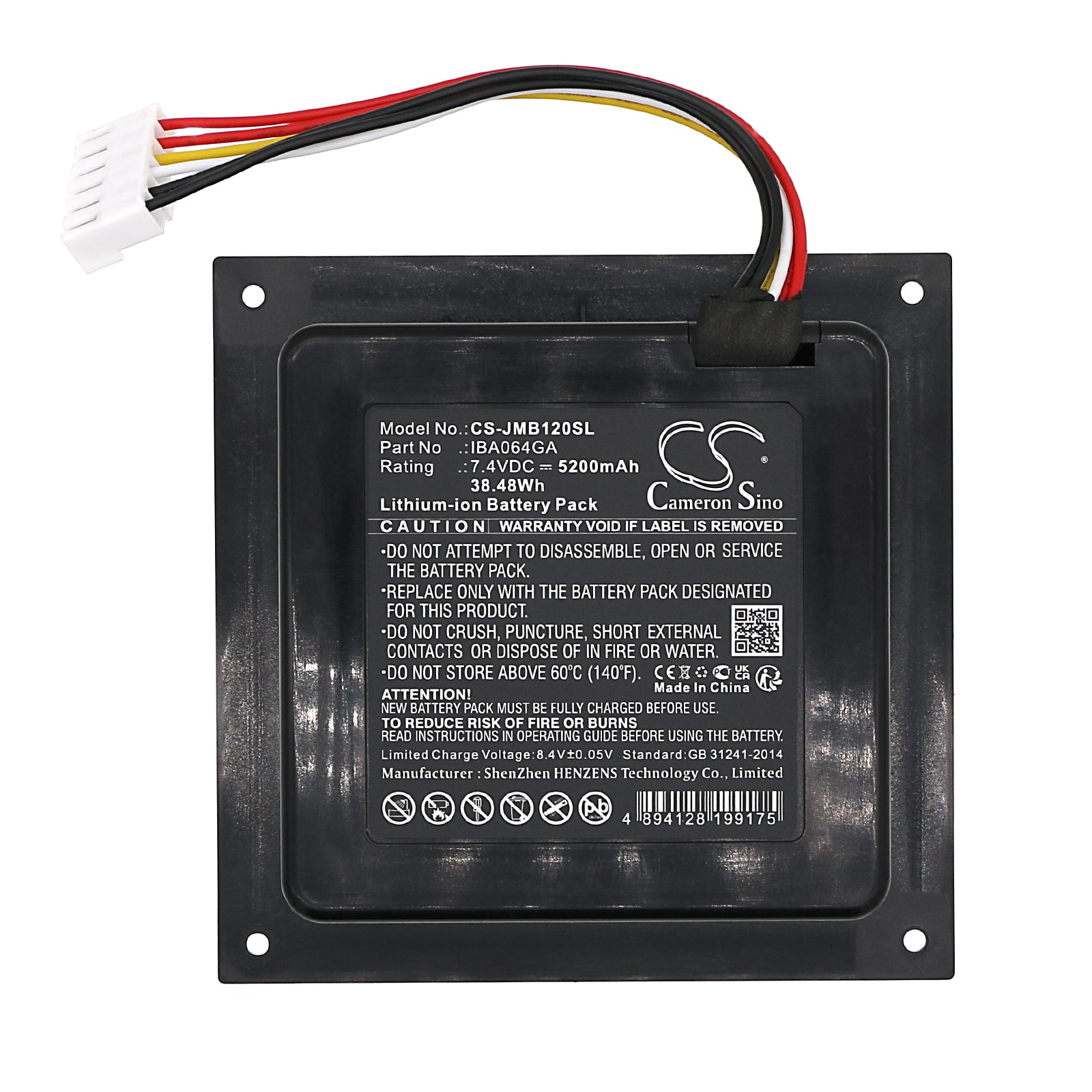 Li-ion, Speaker Battery fits Jbl Partybox 110, 7.4V, 5200mAh Speaker Cameron Sino Technology Limited