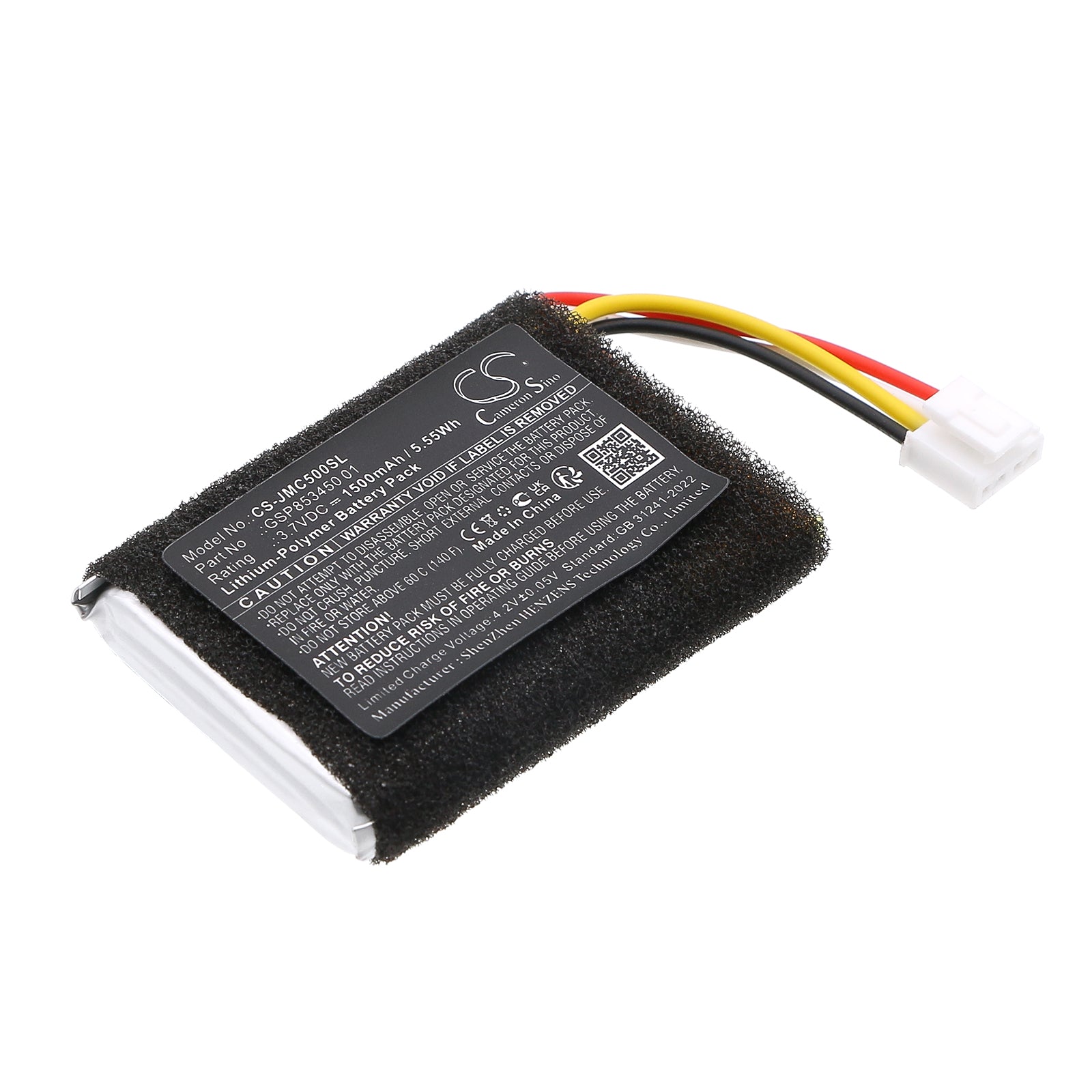 3.7V, Li-Polymer, 1500mAh, Battery fits JBL Clip 5, 5.55Wh Speaker Cameron Sino Technology Limited