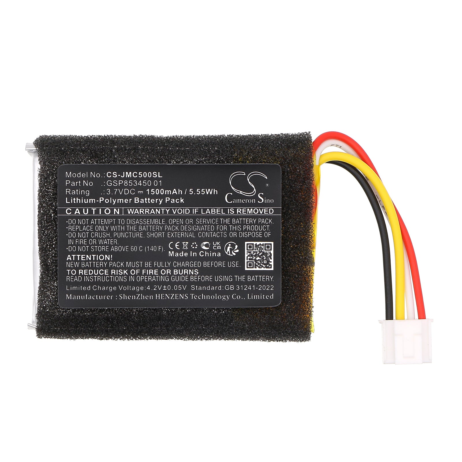 3.7V, Li-Polymer, 1500mAh, Battery fits JBL Clip 5, 5.55Wh Speaker Cameron Sino Technology Limited
