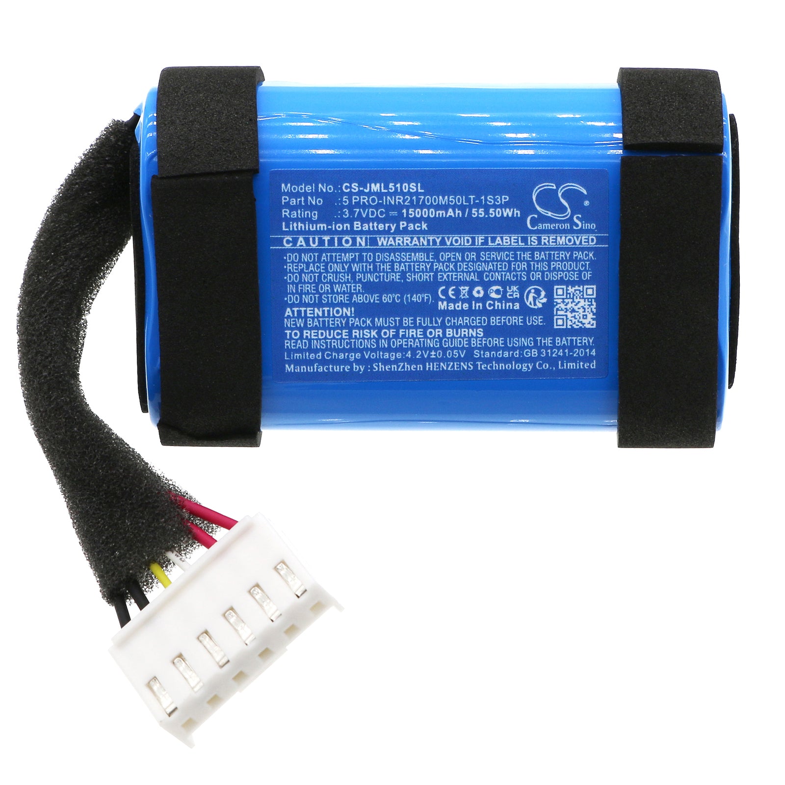 Li-ion, Speaker Battery fits Jbl Charge 5 Wifi, 3.7V, 15000mAh Speaker Cameron Sino Technology Limited