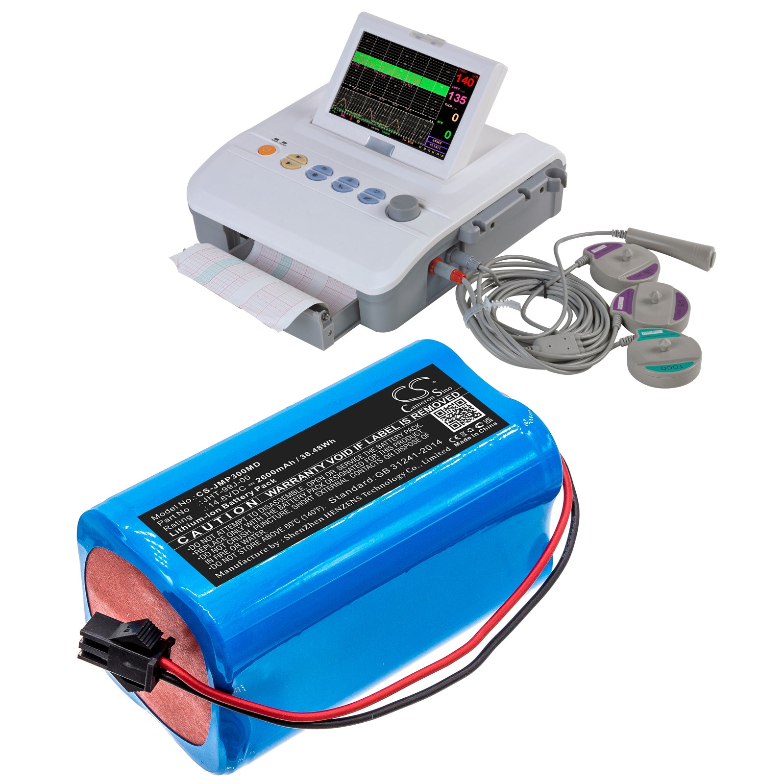 Li-ion, Medical Battery fits Jumper Jpd-300a, Jpd-300k, 14.8V, 2600mAh Medical Cameron Sino Technology Limited