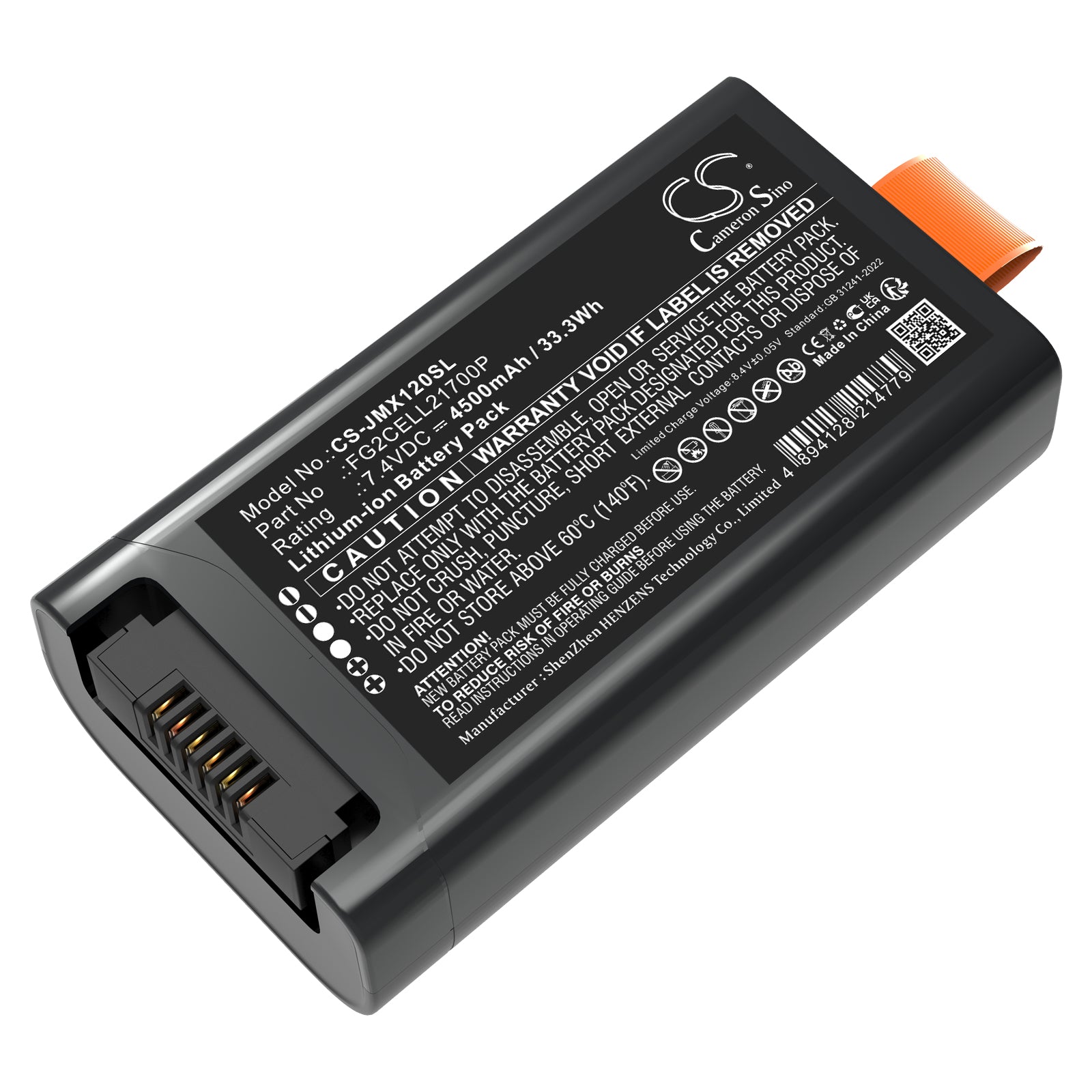5.4V, HPC, 4500F, Battery fits JBL PartyBox Club 120, PartyBox Encore 2, 24.3Wh Speaker Cameron Sino Technology Limited