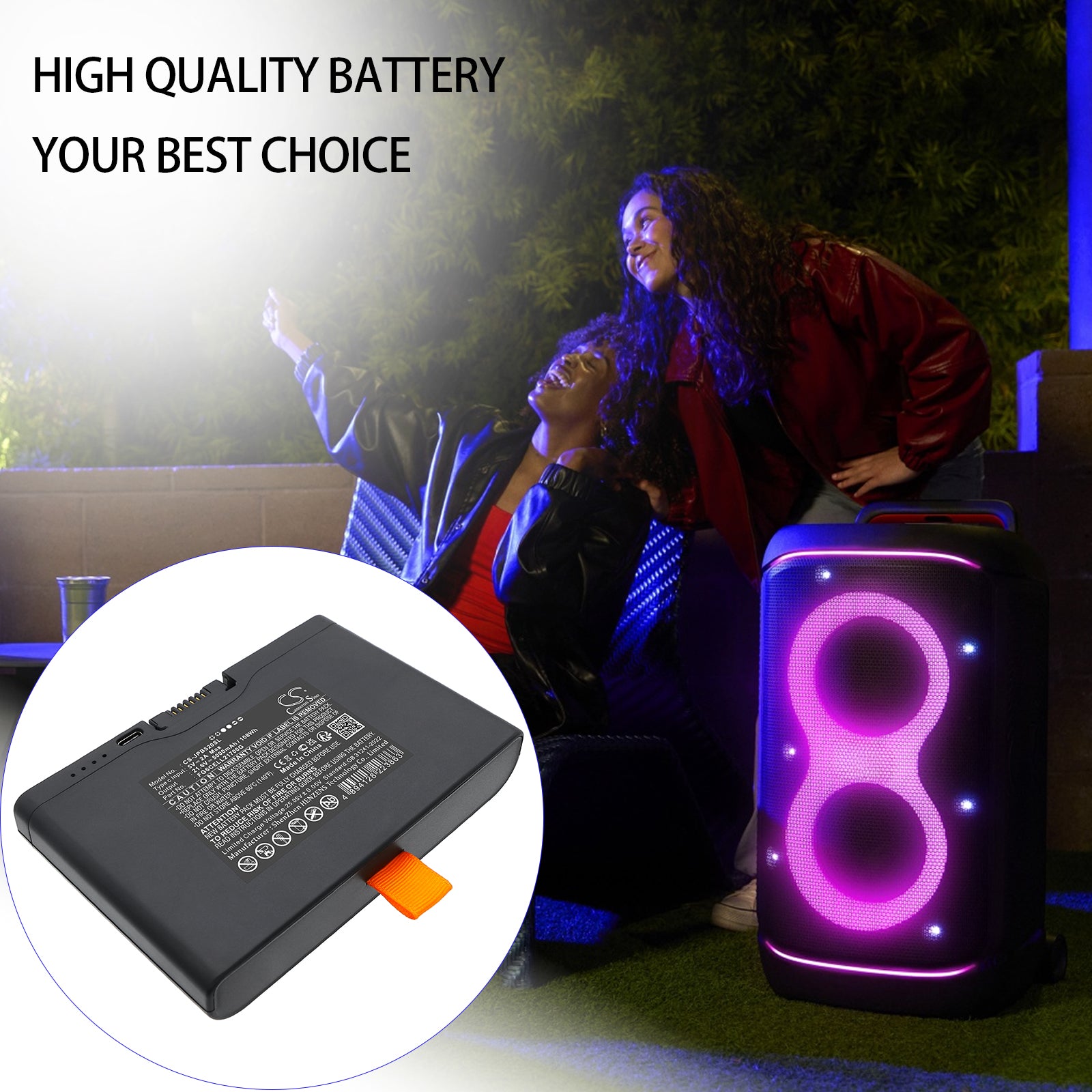 21.6V, Li-ion, 5000mAh, Battery fits JBL Boombox 4, PartyBox 520, 108Wh Speaker Cameron Sino Technology Limited