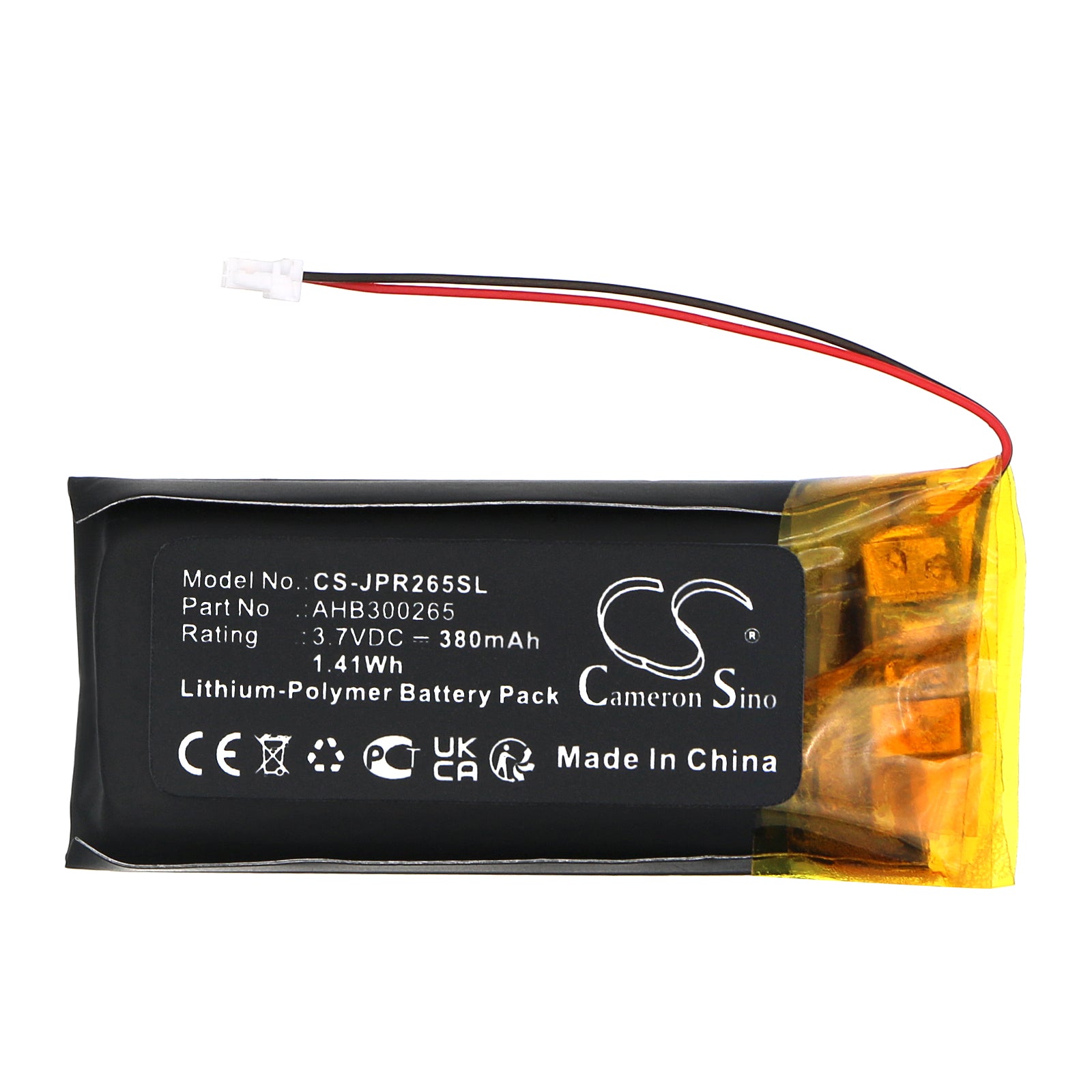 Li-Polymer, Wireless Headset Battery fits Jabra Evolve 2, Evolve2 65, 3.7V, 380mAh Wireless Headset Cameron Sino Technology Limited