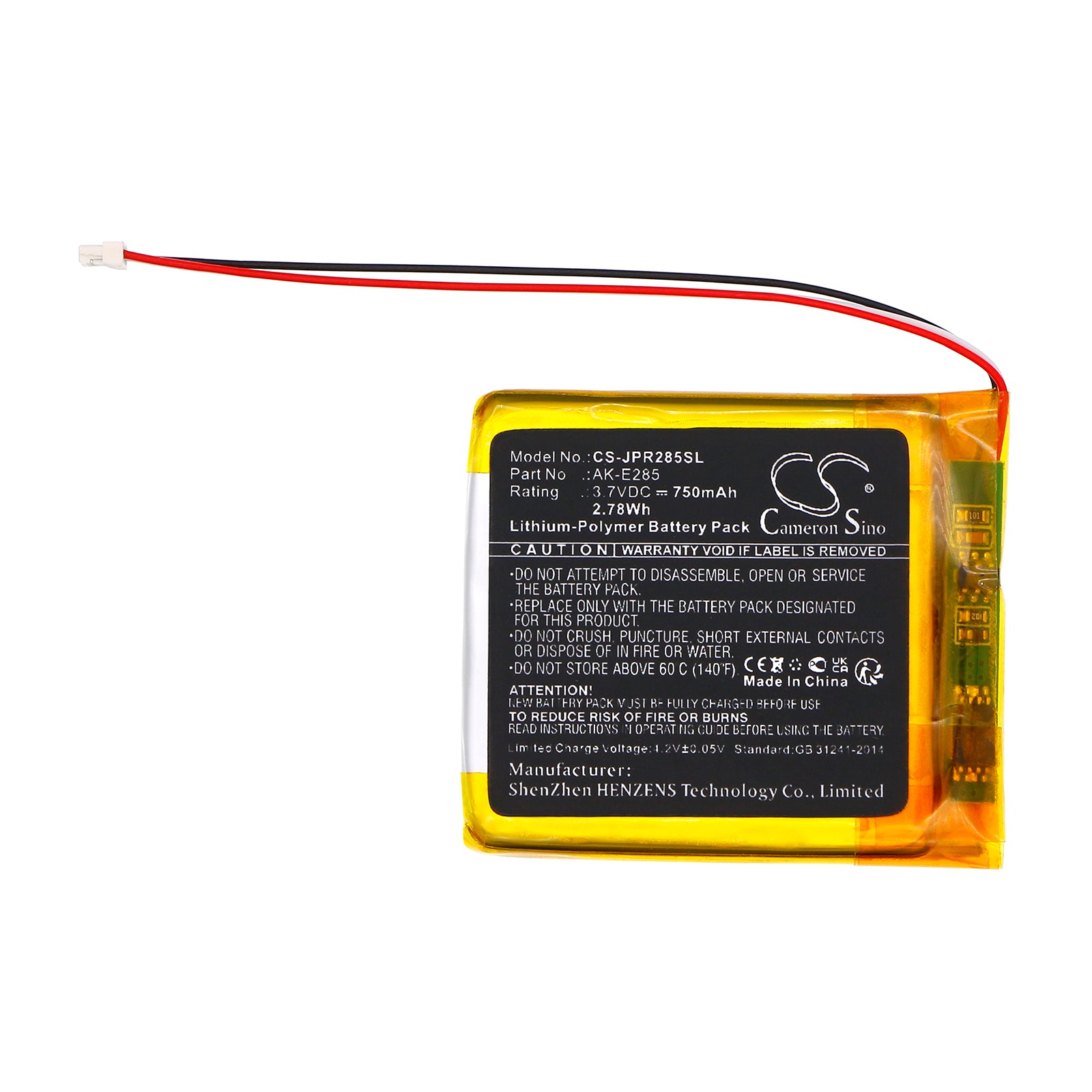 Li-Polymer, Wireless Headset Battery fits Jabra Elite 85h, Evolve2 85, 3.7V, 750mAh Wireless Headset Cameron Sino Technology Limited