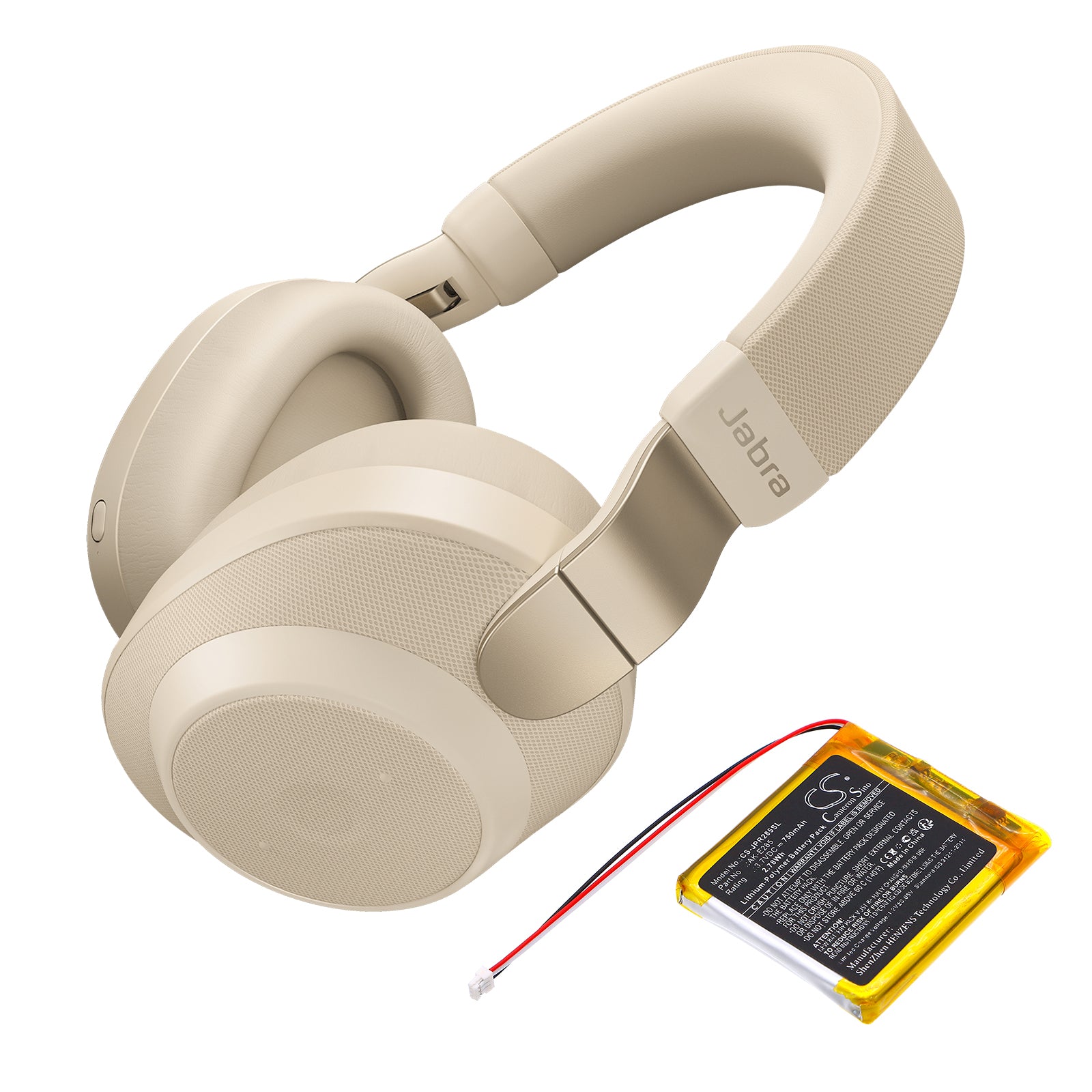 Li-Polymer, Wireless Headset Battery fits Jabra Elite 85h, Evolve2 85, 3.7V, 750mAh Wireless Headset Cameron Sino Technology Limited