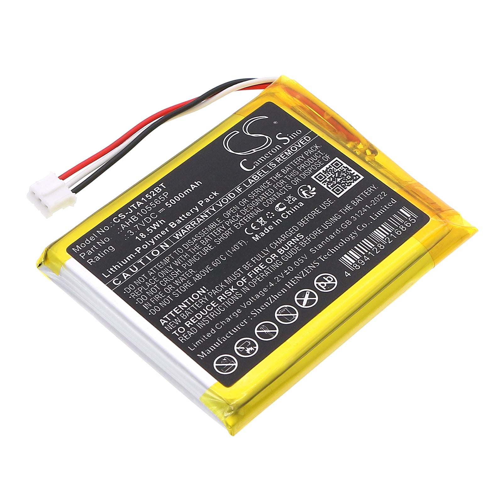 Jablotron JA 152KRY Battery 5000mAh 3.7V Li Polymer Alarm System Cameron Sino Technology Limited