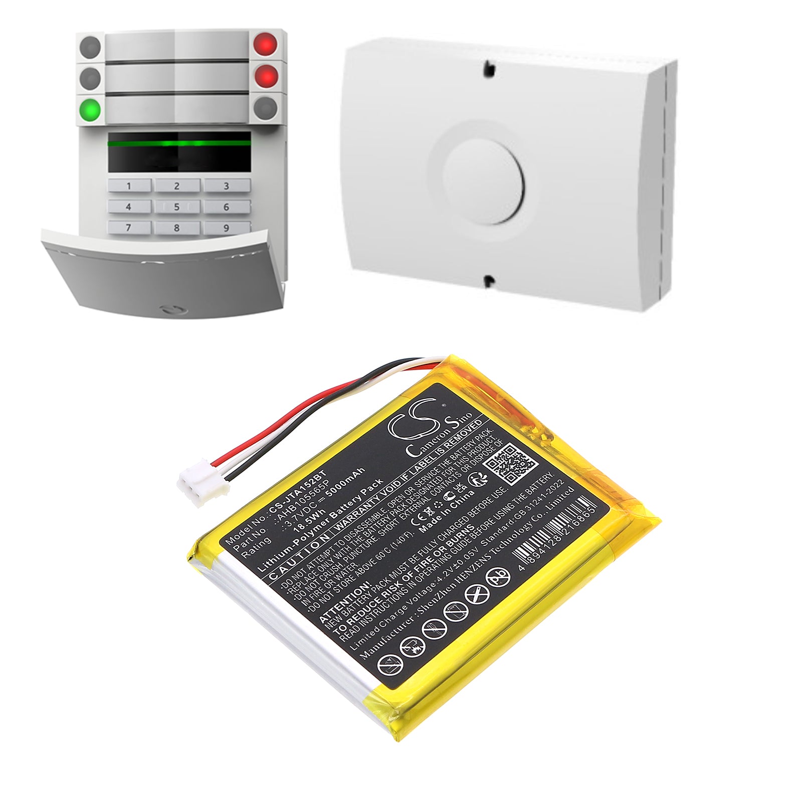 Jablotron JA 152KRY Battery 5000mAh 3.7V Li Polymer Alarm System Cameron Sino Technology Limited