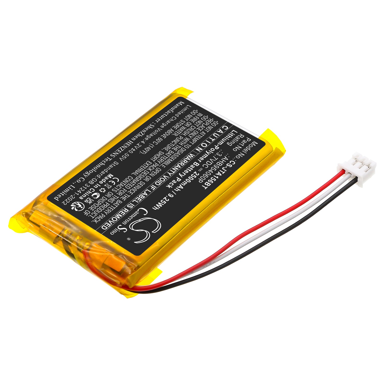 Jablotron JA156E Battery 3.7V 2500mAh LiPolymer Alarm System Cameron Sino Technology Limited