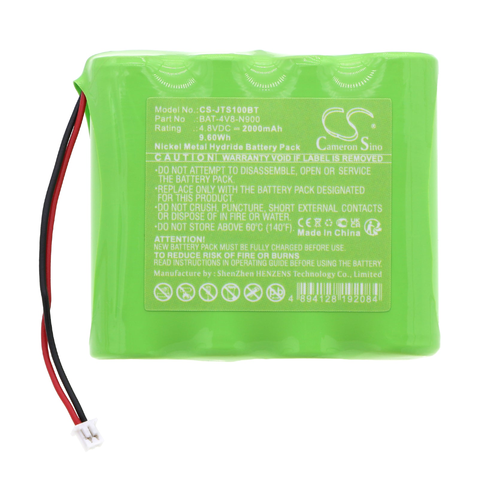 Ni-MH, Alarm System Battery fits Jablotron Ja-100 Signal Repeater, 4.8V, 2000mAh Alarm System Cameron Sino Technology Limited