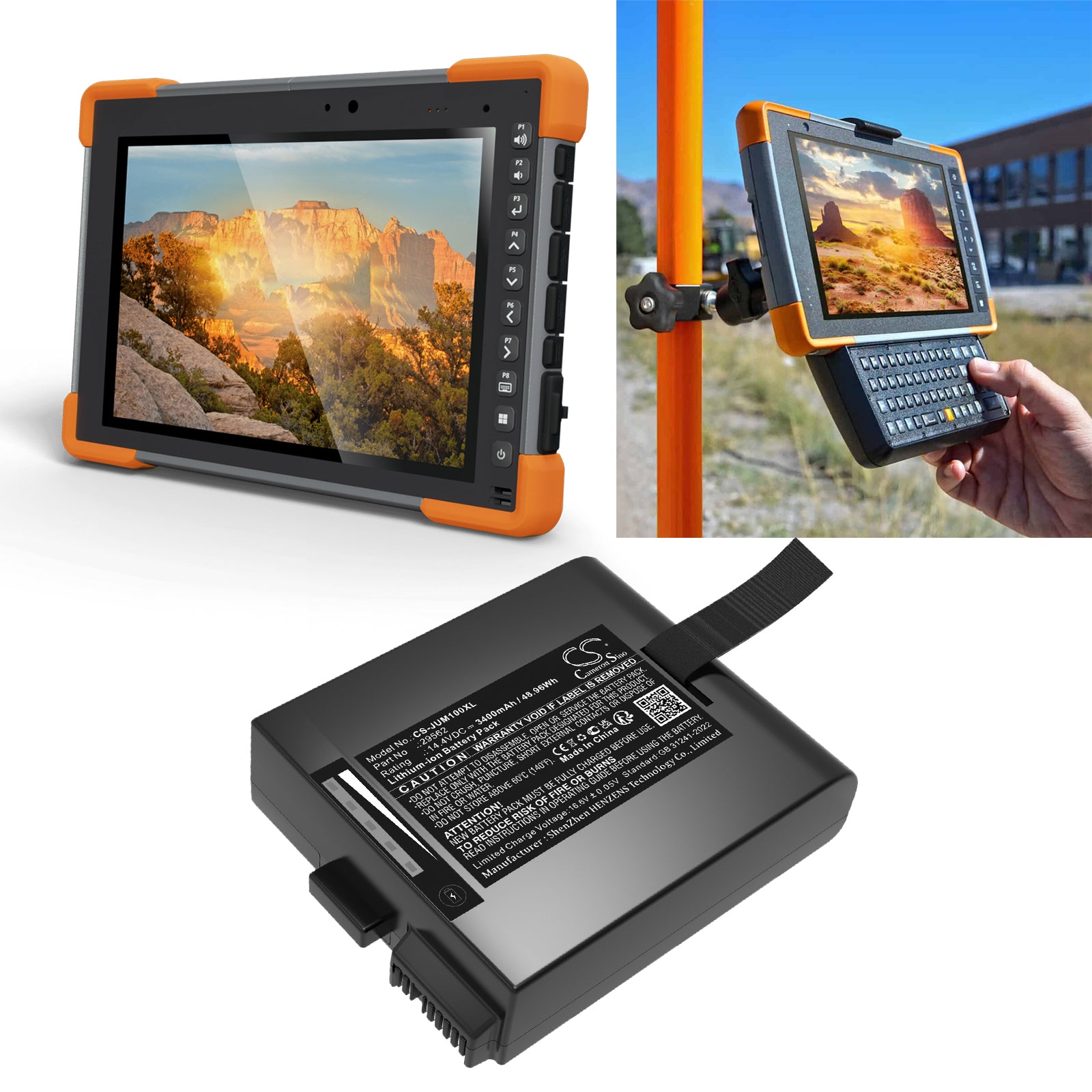 14.4V, Li-ion, 3400mAh, Battery fits Juniper Mesa Pro, Mesa Pro 10", 48.96Wh Equipment, Survey, Test Cameron Sino Technology Limited