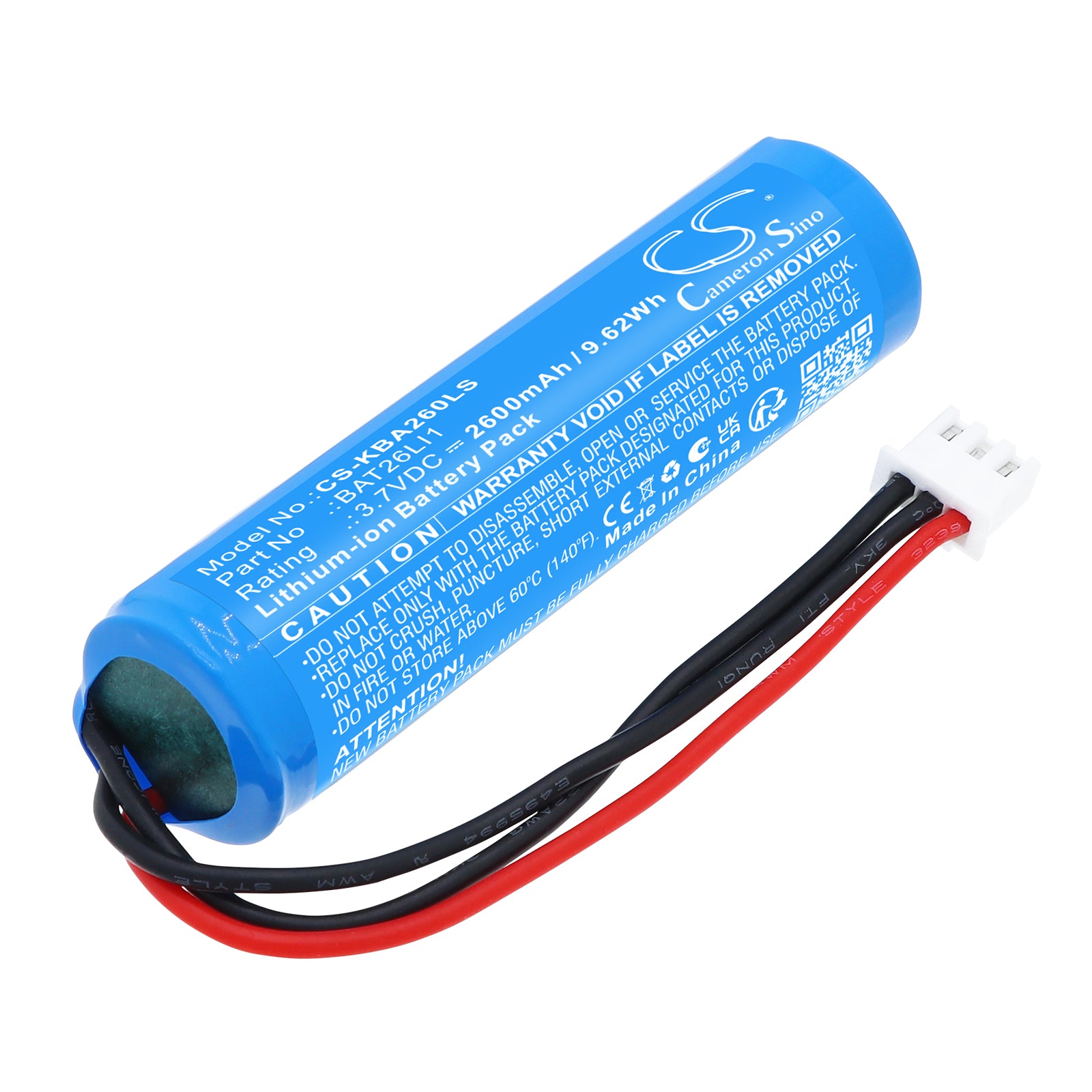 3.7V, Li-ion, 2600mAh, Battery fits Kosnic BAT26LI1 Emergency Modules & Self Test Modules, 9.62Wh Emergency Lighting Cameron Sino Technology Limited