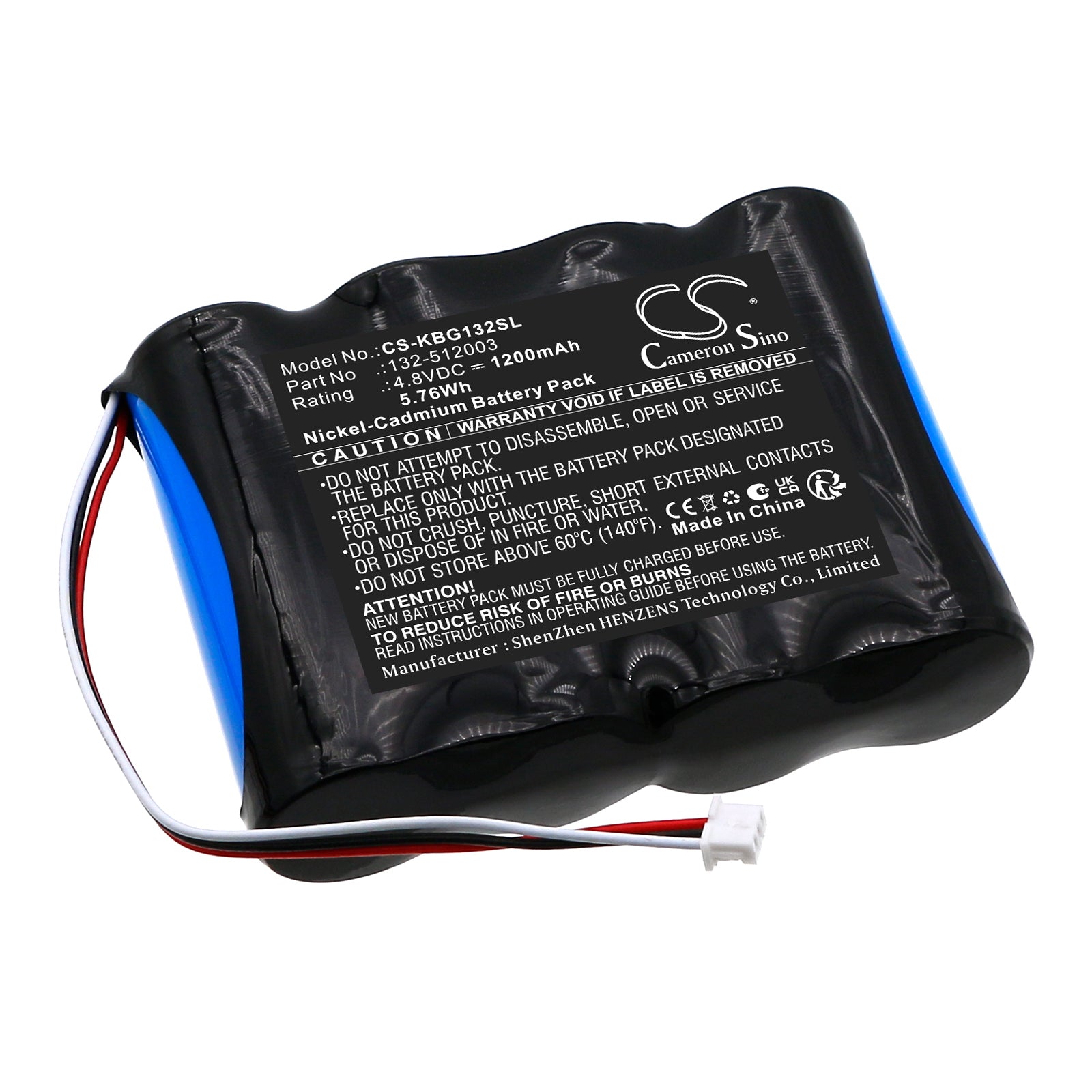 4.8V, Ni-CD, 1200mAh, Battery fits Kaba 132-512003, FDU G4, 5.76Wh Smart Home Cameron Sino Technology Limited