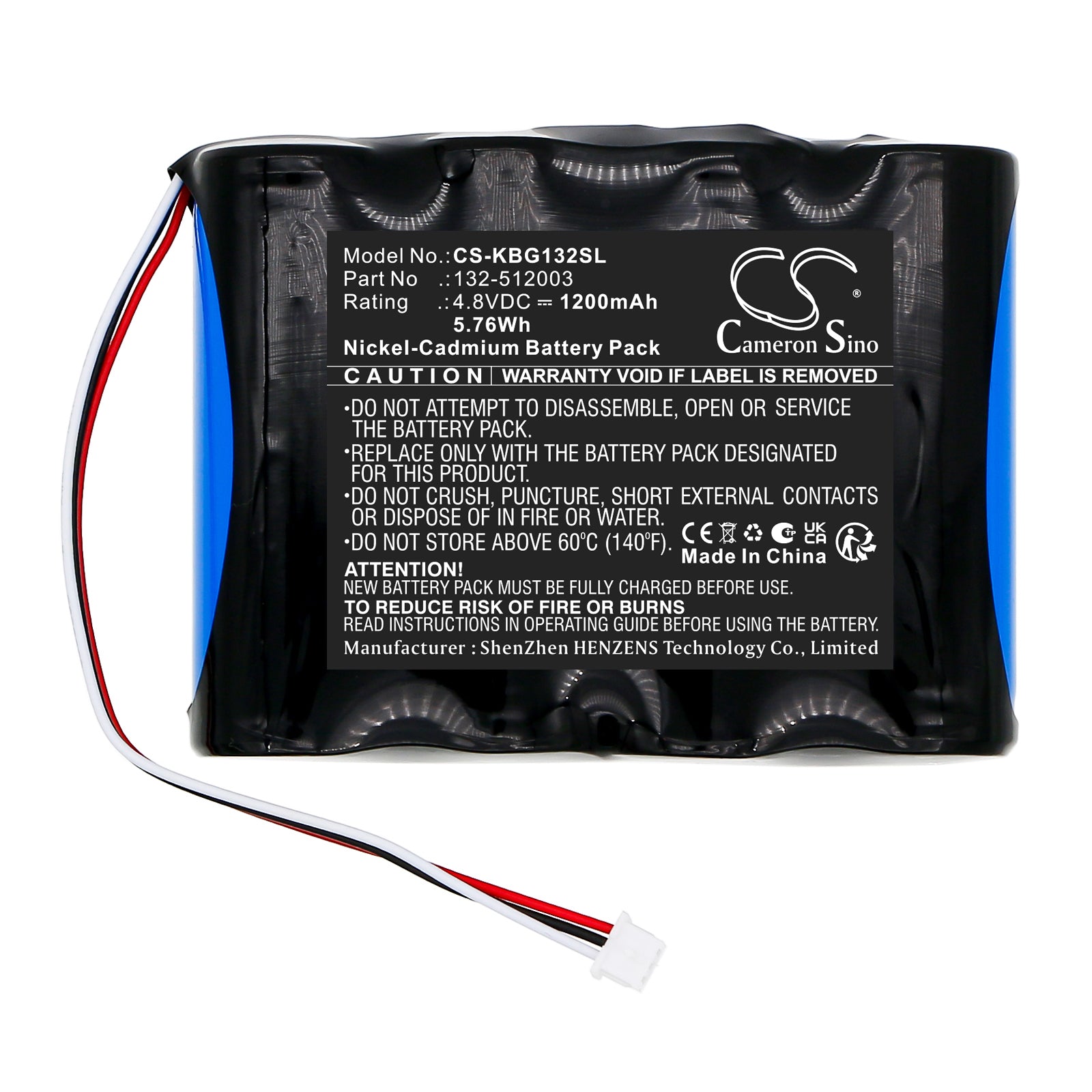 4.8V, Ni-CD, 1200mAh, Battery fits Kaba 132-512003, FDU G4, 5.76Wh Smart Home Cameron Sino Technology Limited