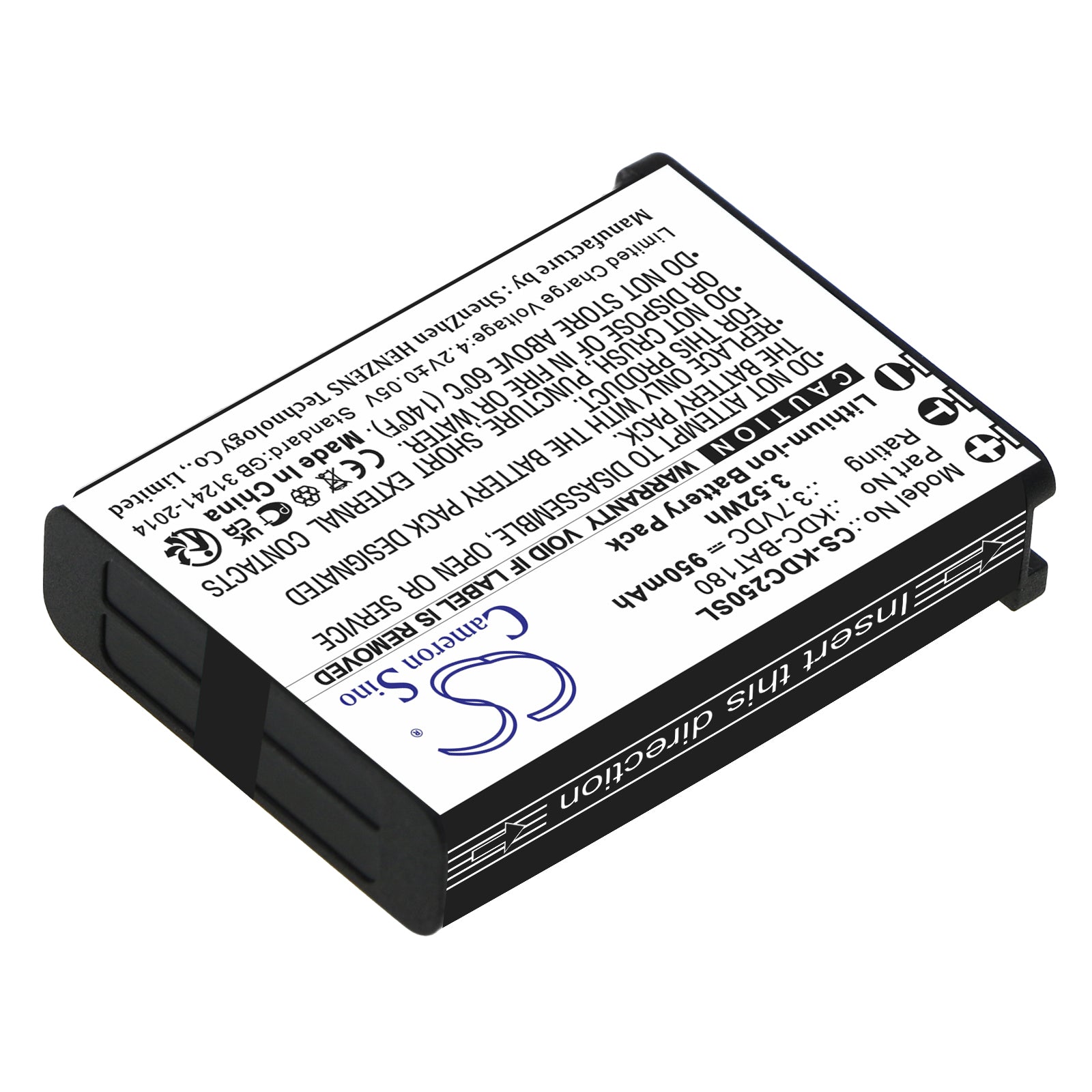 Li-ion, Barcode Scanner Battery fits Koamtac Kdc-250, Kdc-300, 3.7V, 950mAh Barcode Scanner Cameron Sino Technology Limited