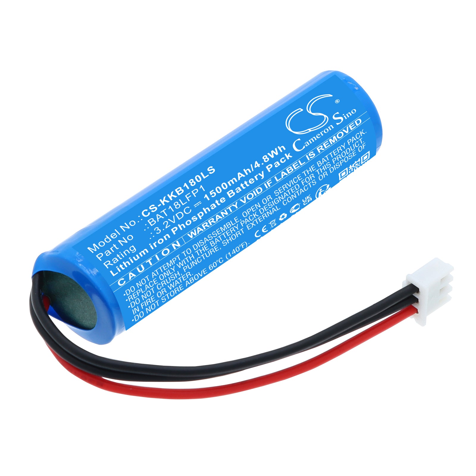 3.2V, LiFePO4, 1500mAh, Battery fits Kosnic KBAT1800, 4.8Wh Emergency Lighting Cameron Sino Technology Limited