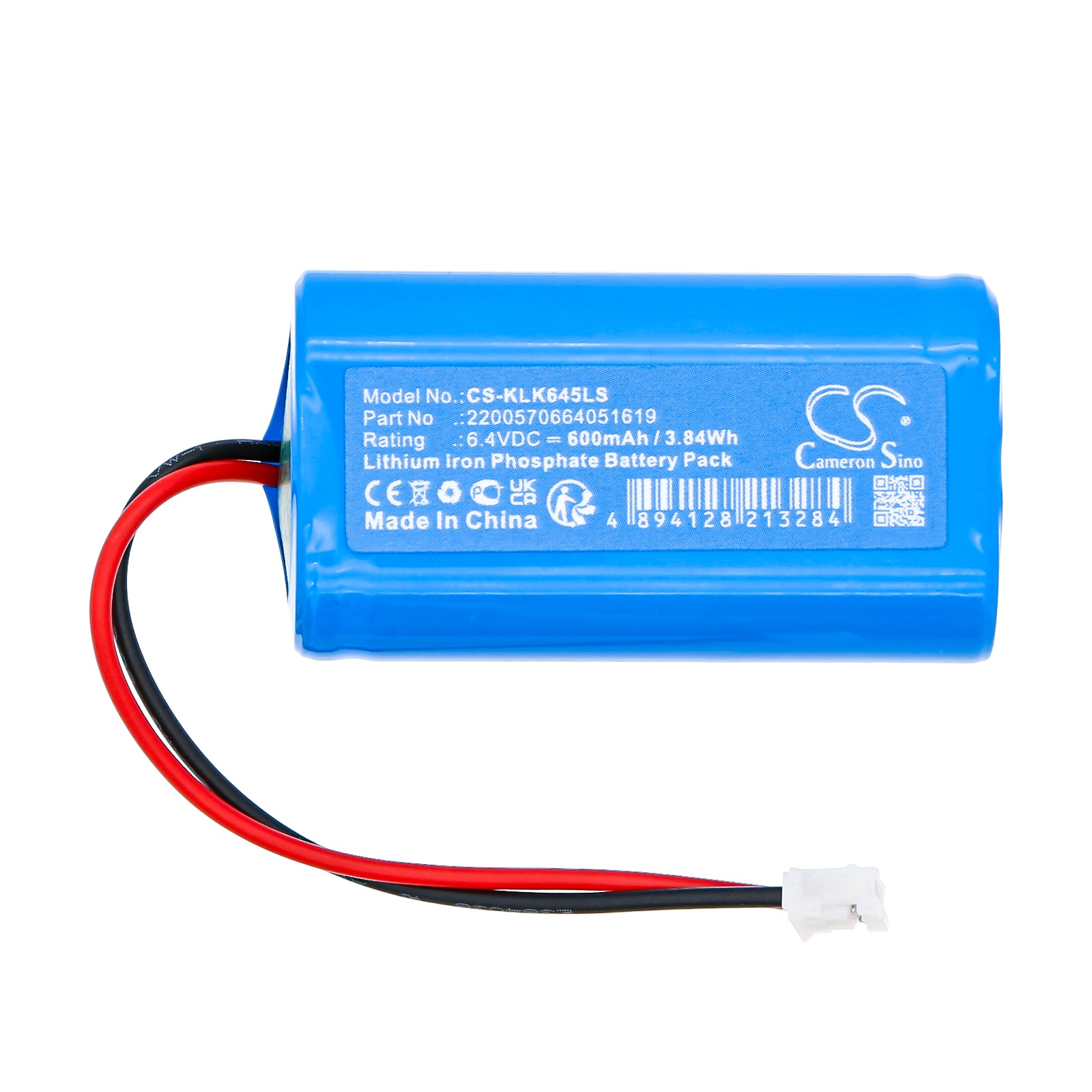 6.4V, LiFePO4, 600mAh, Battery fits KanLux 2200570664051619, 5902052509928, 3.84Wh Emergency Lighting Cameron Sino Technology Limited
