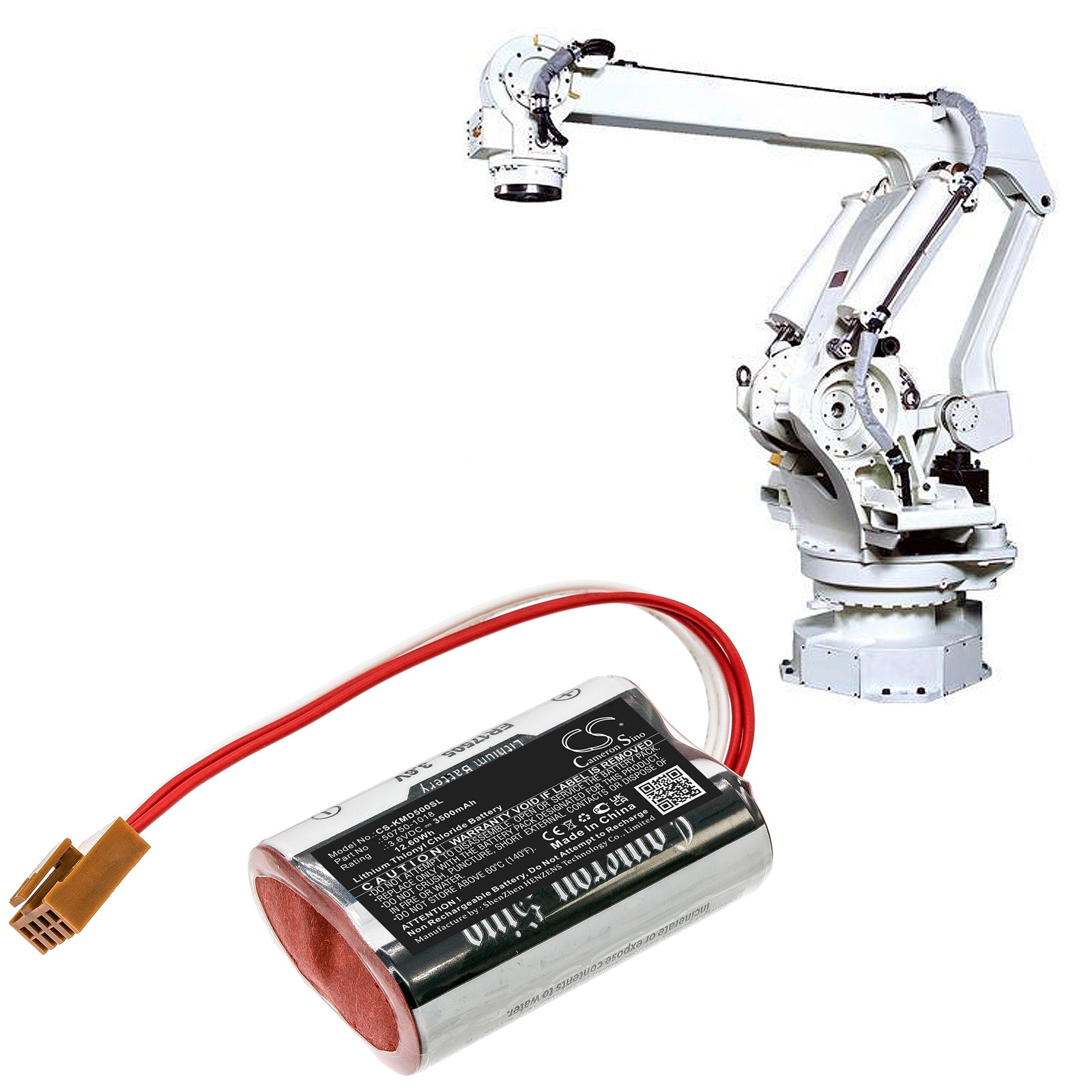 Li-SOCl2, PLC Battery fits Nachi Robotic Systems Sb100, Sra100, 3.6V, 3500mAh PLC Cameron Sino Technology Limited