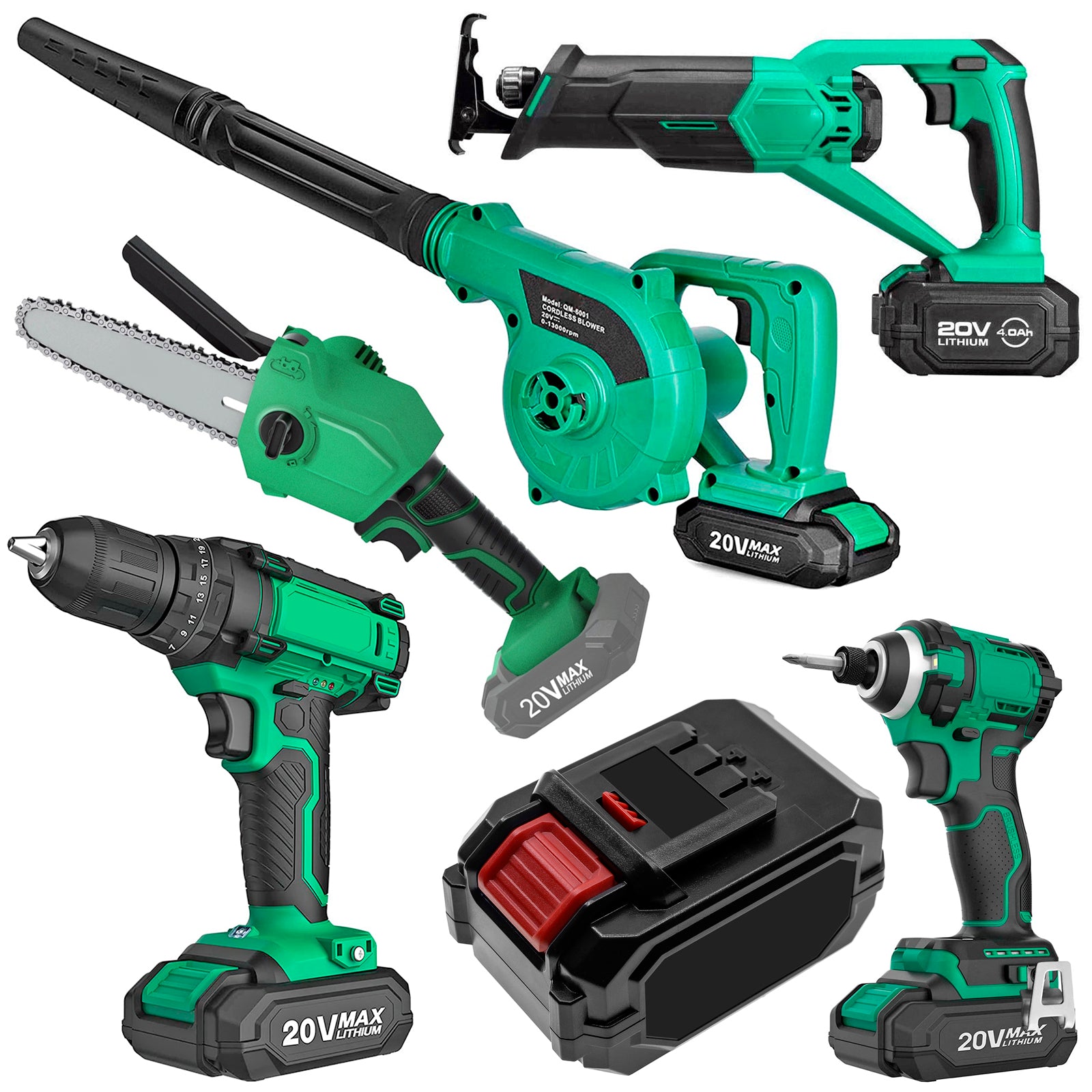 Li-ion, Power Tools Battery fits Kimo 6 Inch Cordless Chainsaw, Leaf Blower 2-in-1 20v, 20.0V, 4000mAh Power Tools Cameron Sino Technology Limited