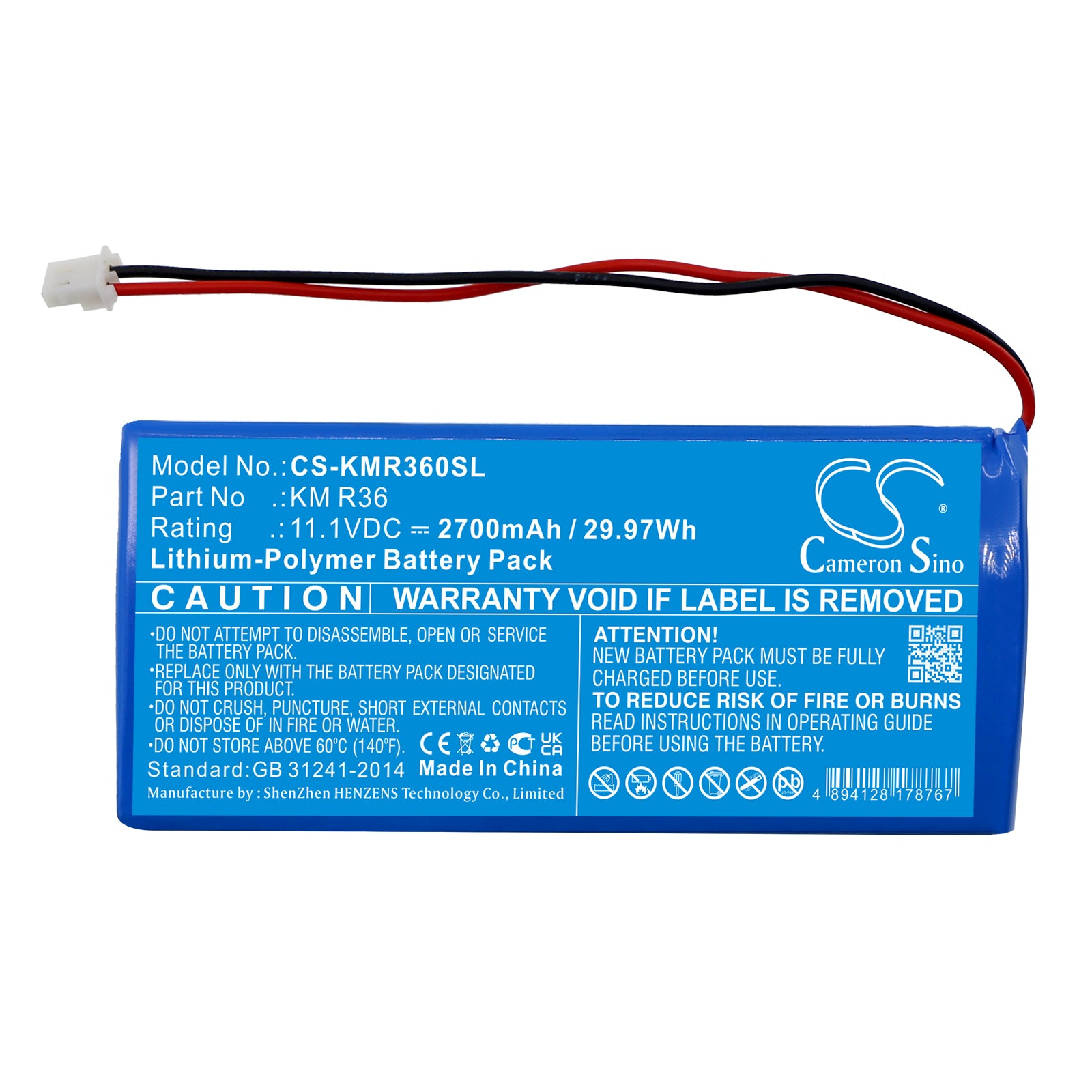 Li-Polymer, Equipment, Survey, Test Battery fits Kanomax Km R36 Gasmaster, 11.1V, 2700mAh Equipment, Survey, Test Cameron Sino Technology Limited