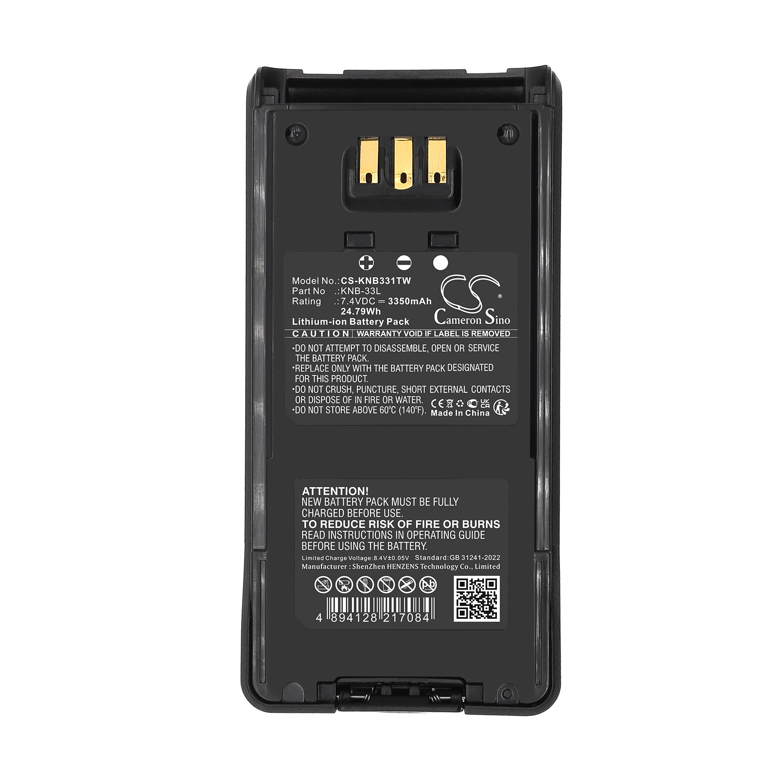 7.4V, Li-ion, 3350mAh, Battery fits Kenwood NX-200S, NX-210, 24.79Wh Two-Way Radio Cameron Sino Technology Limited