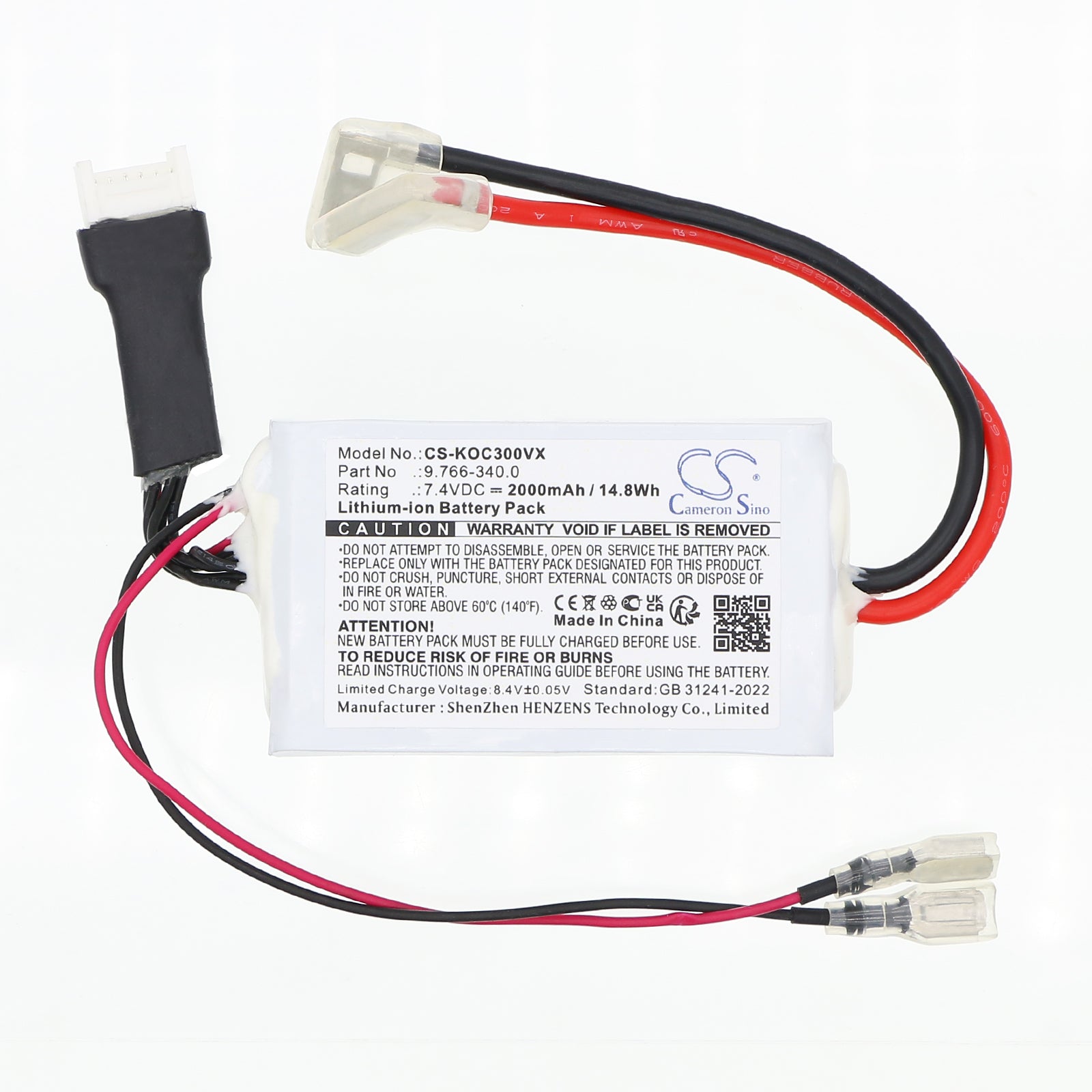 7.4V, Li-ion, 2000mAh, Battery fits Karcher OC 3 Foldable, 14.8Wh Gardening Tools Cameron Sino Technology Limited