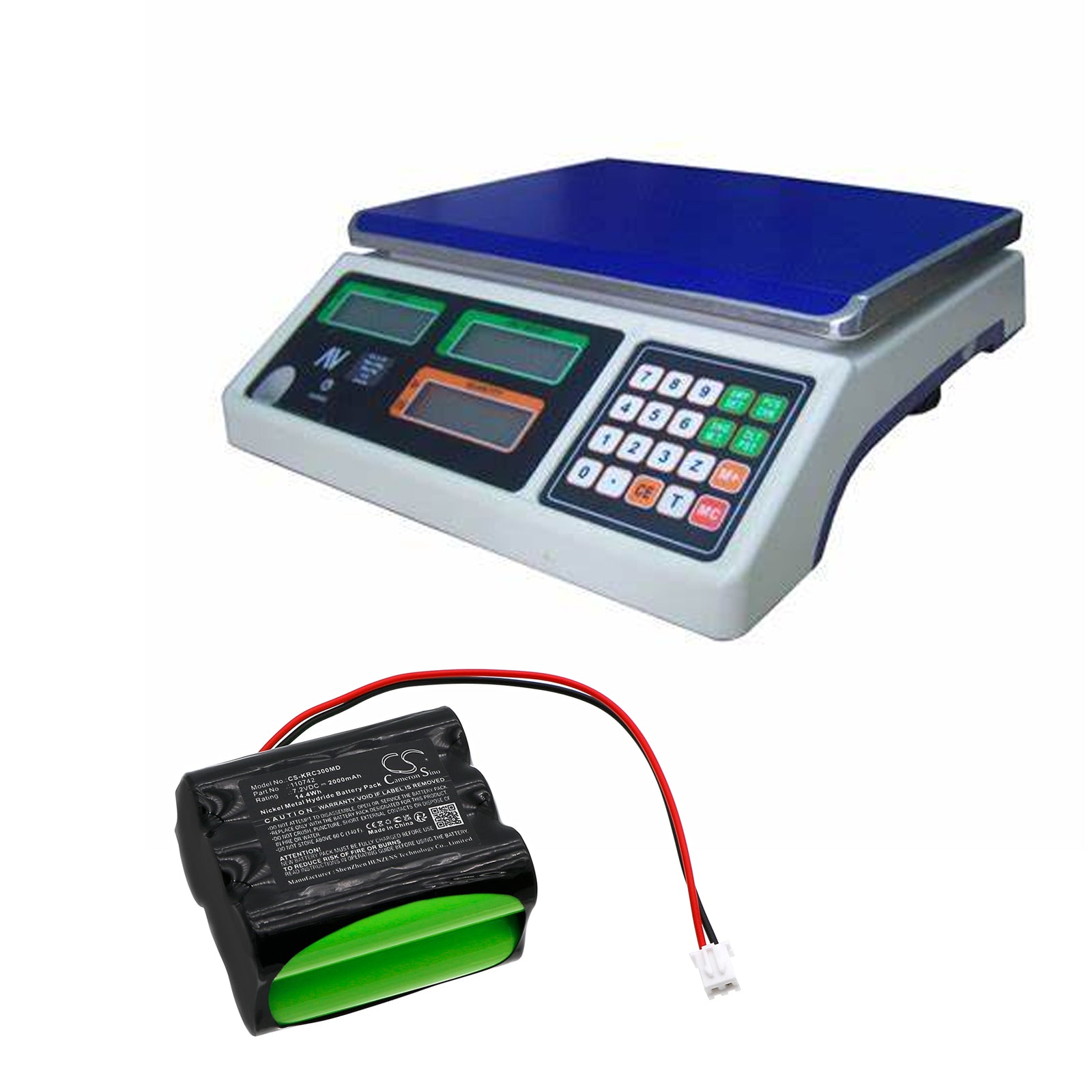 7.2V, Ni-MH, 2000mAh, Battery fits Kern Chair scale MCC300K100M, 14.4Wh Medical Cameron Sino Technology Limited