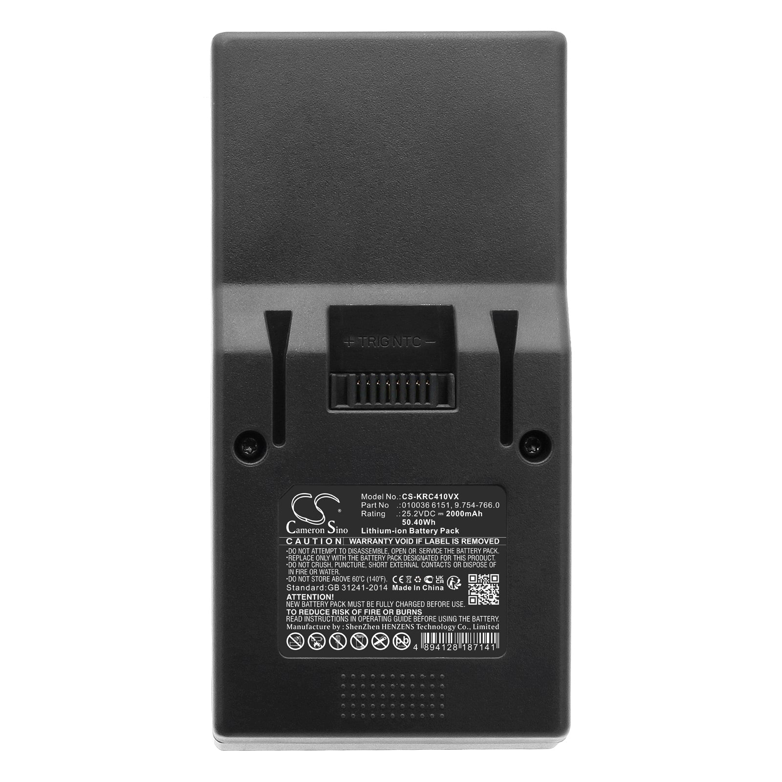 25.2V, Li-ion, 2000mAh, Battery fits Karcher VC 4 Cordless myHome, VC 4 Cordless Premium myHome, 50.4Wh Vacuum Cameron Sino Technology Limited