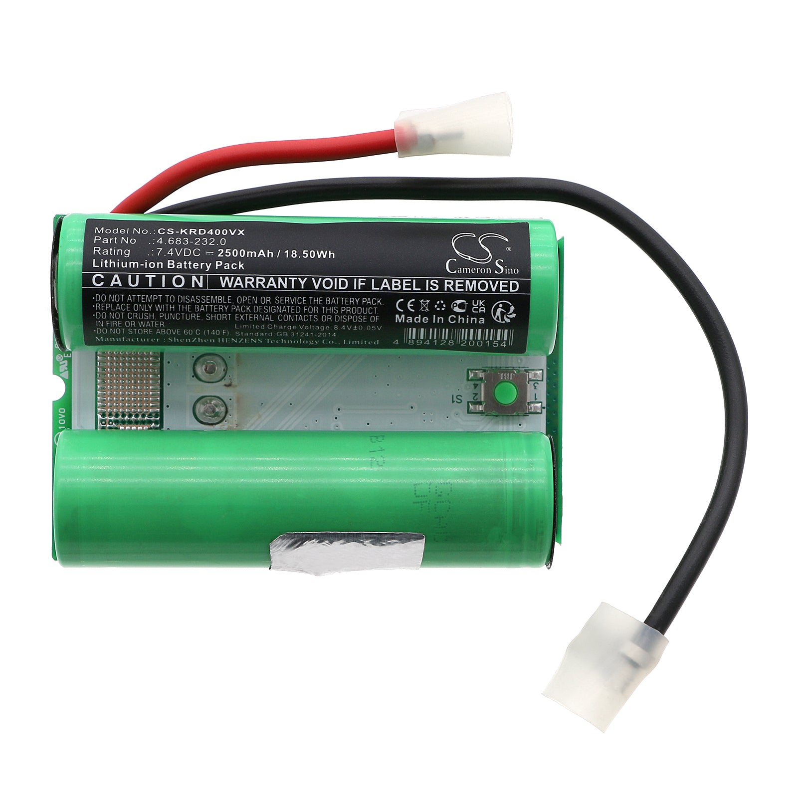 Li-ion, Ice Scraper Battery fits Karcher Edi 4, Edi 4 Electric Ice Scraper, 7.4V, 2500mAh Ice Scraper Cameron Sino Technology Limited