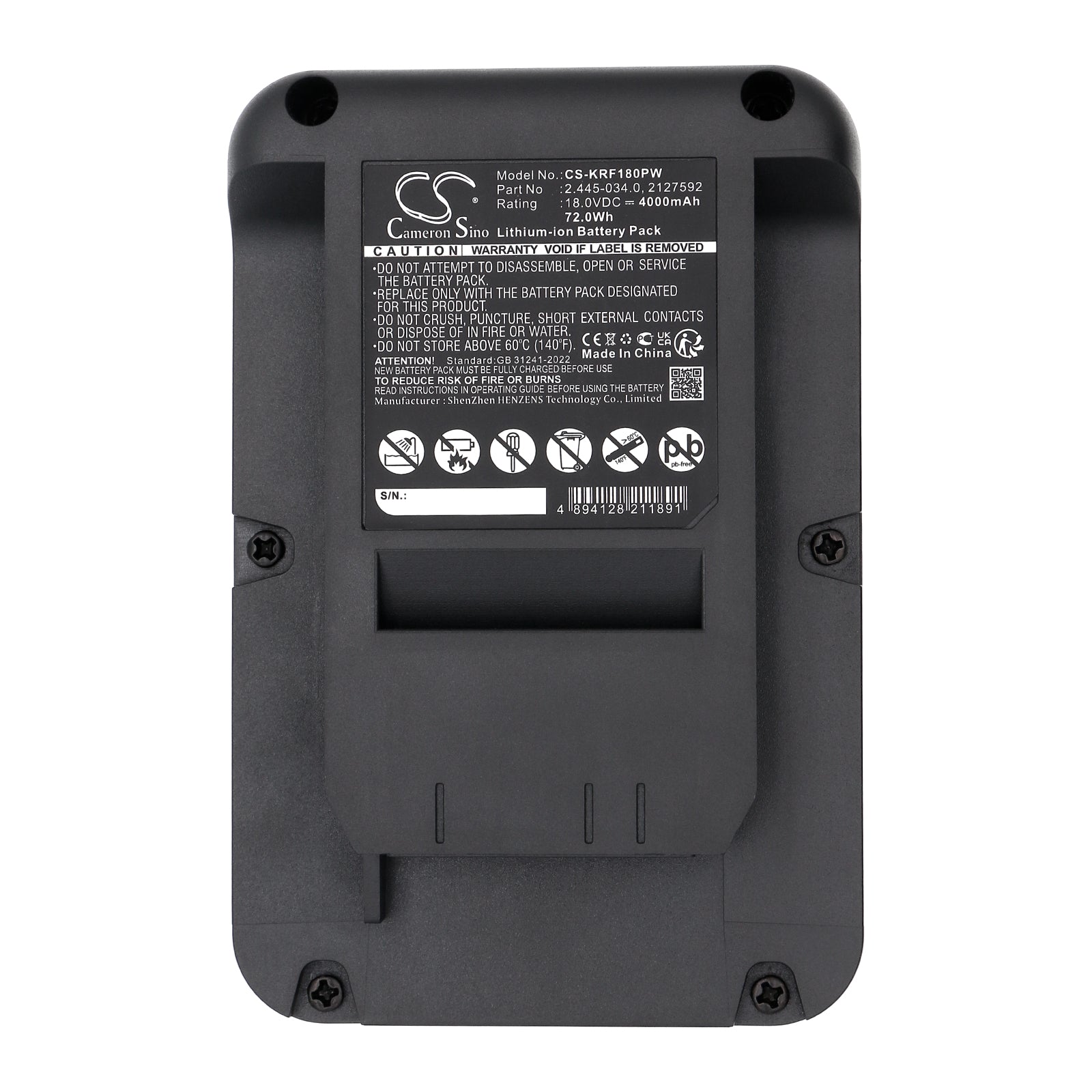 18V, Li-ion, 4000mAh, Battery fits Karcher 14442420, 18-36 Cordless 18V Push Lawnmower, 72Wh Gardening Tools Cameron Sino Technology Limited