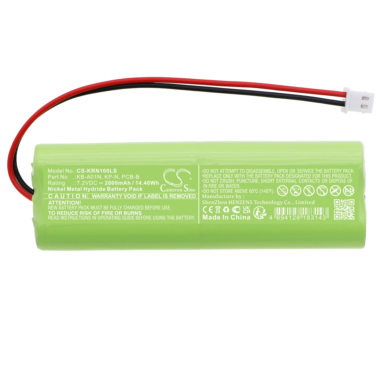 Ni-MH, Alarm System Battery fits Kern Cds, Cke, 7.2V, 2000mAh Alarm System Cameron Sino Technology Limited