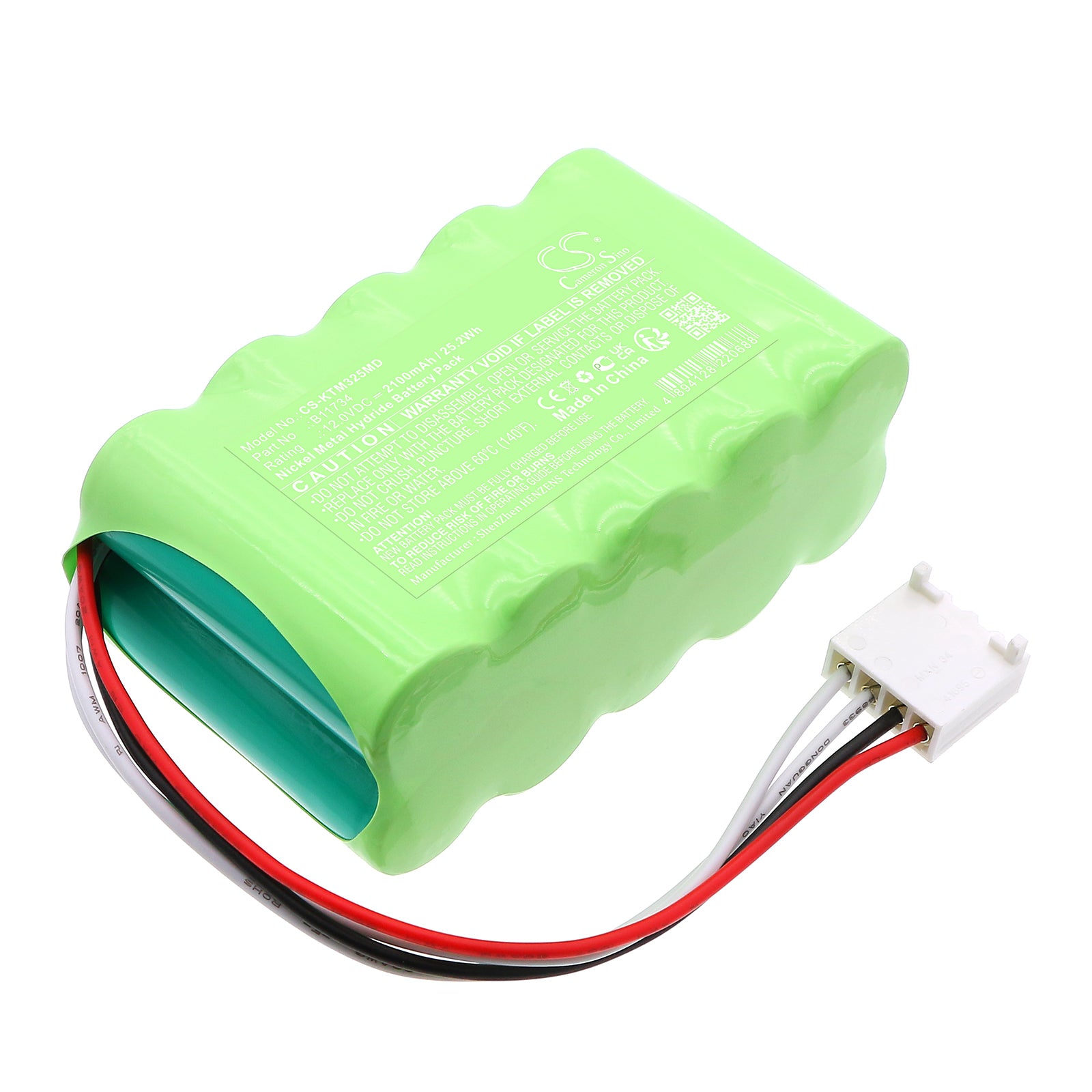 12V, Ni-MH, 2100mAh, Battery fits KCI Info VAC Therapy Unit, VAC Freedom Therapy Unit, 25.2Wh Medical Cameron Sino Technology Limited