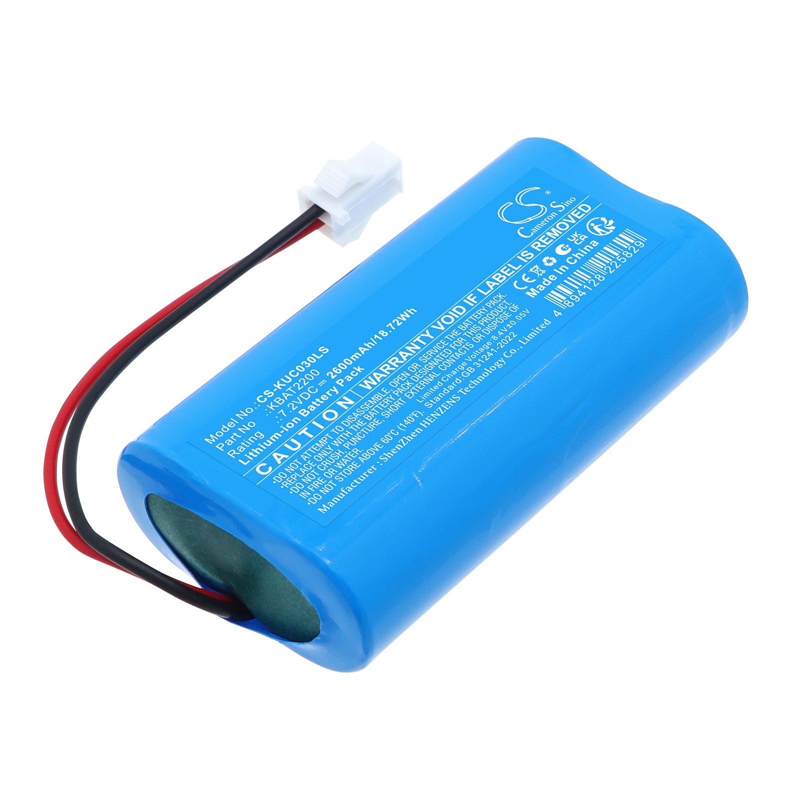 7.2V, Li-ion, 2600mAh, Battery fits Kosnic KTC27EME-DD, UEM CEC03LBL/S, 18.72Wh Emergency Lighting Cameron Sino Technology Limited