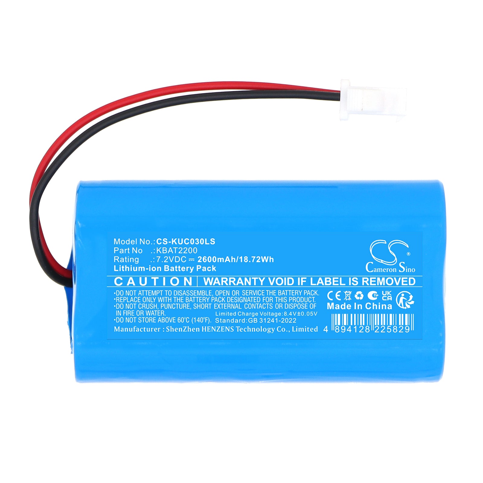 7.2V, Li-ion, 2600mAh, Battery fits Kosnic KTC27EME-DD, UEM CEC03LBL/S, 18.72Wh Emergency Lighting Cameron Sino Technology Limited
