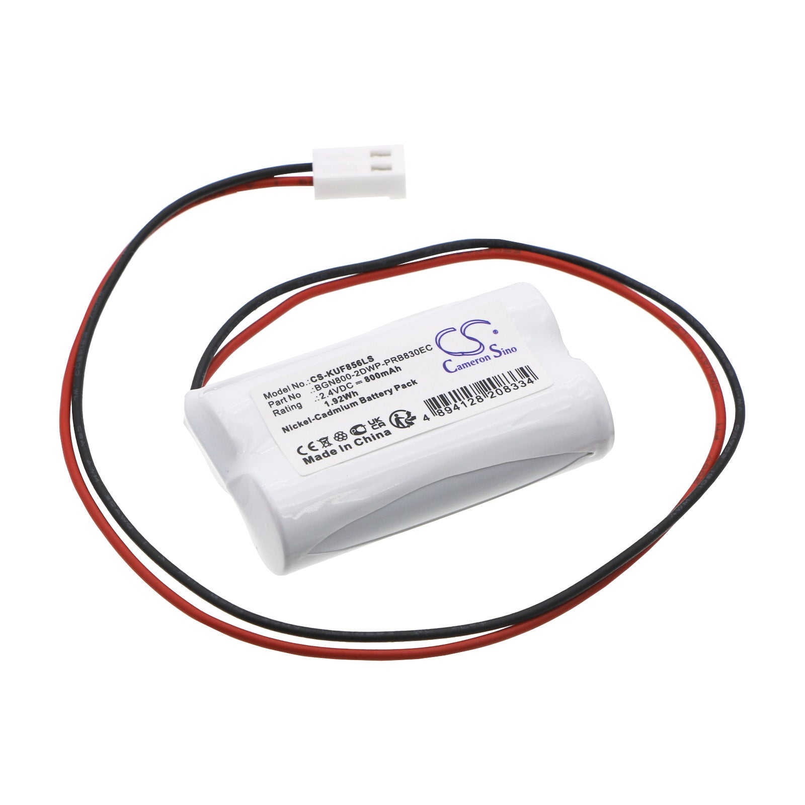 Ni-CD, Emergency Lighting Battery fits Kaufel 850.0061, Fire Exit Light, 2.4V, 800mAh Emergency Lighting Cameron Sino Technology Limited