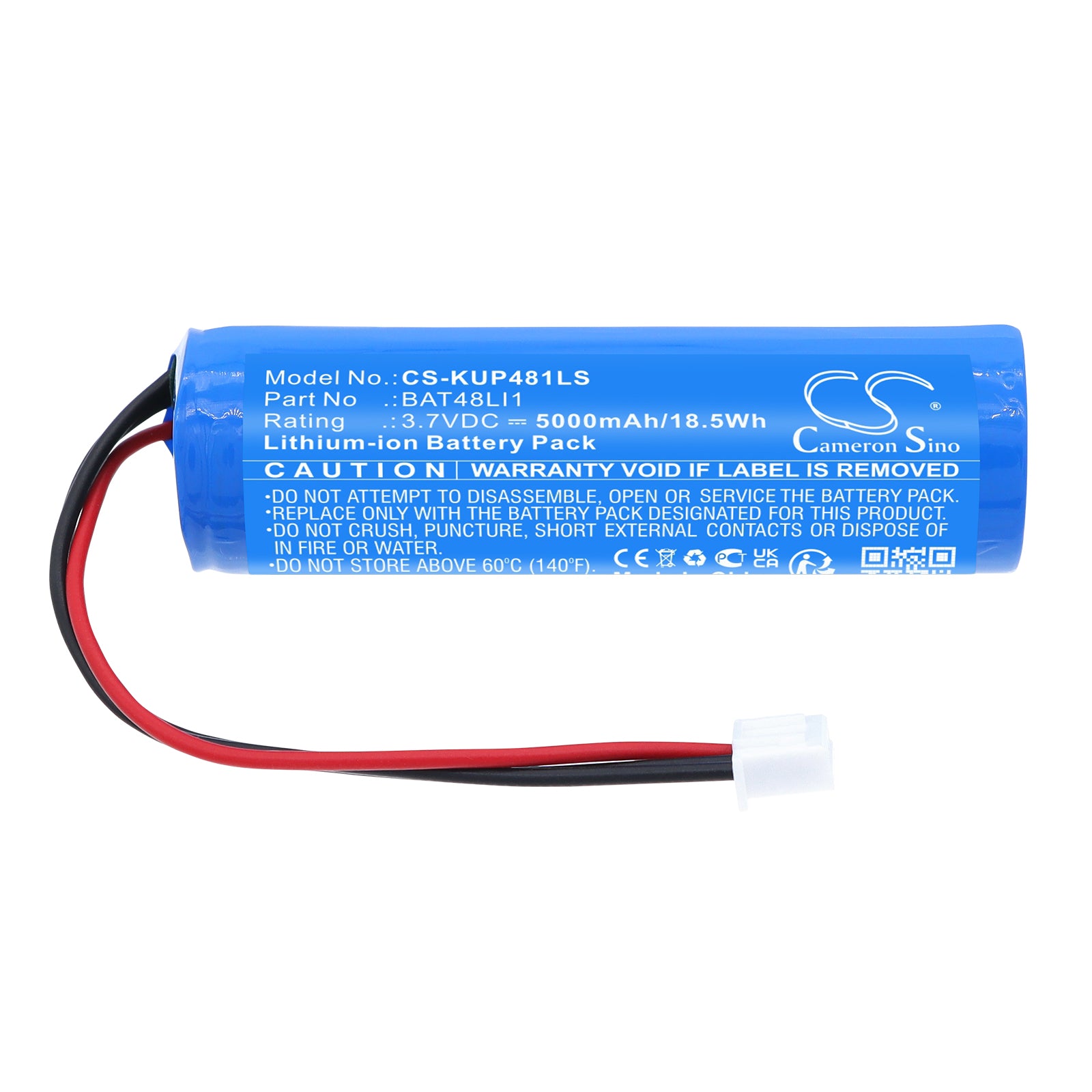 3.7V, Li-ion, 5000mAh, Battery fits Kosnic UEM03, UEM Pro Universal Emergency Module, 18.5Wh Emergency Lighting Cameron Sino Technology Limited