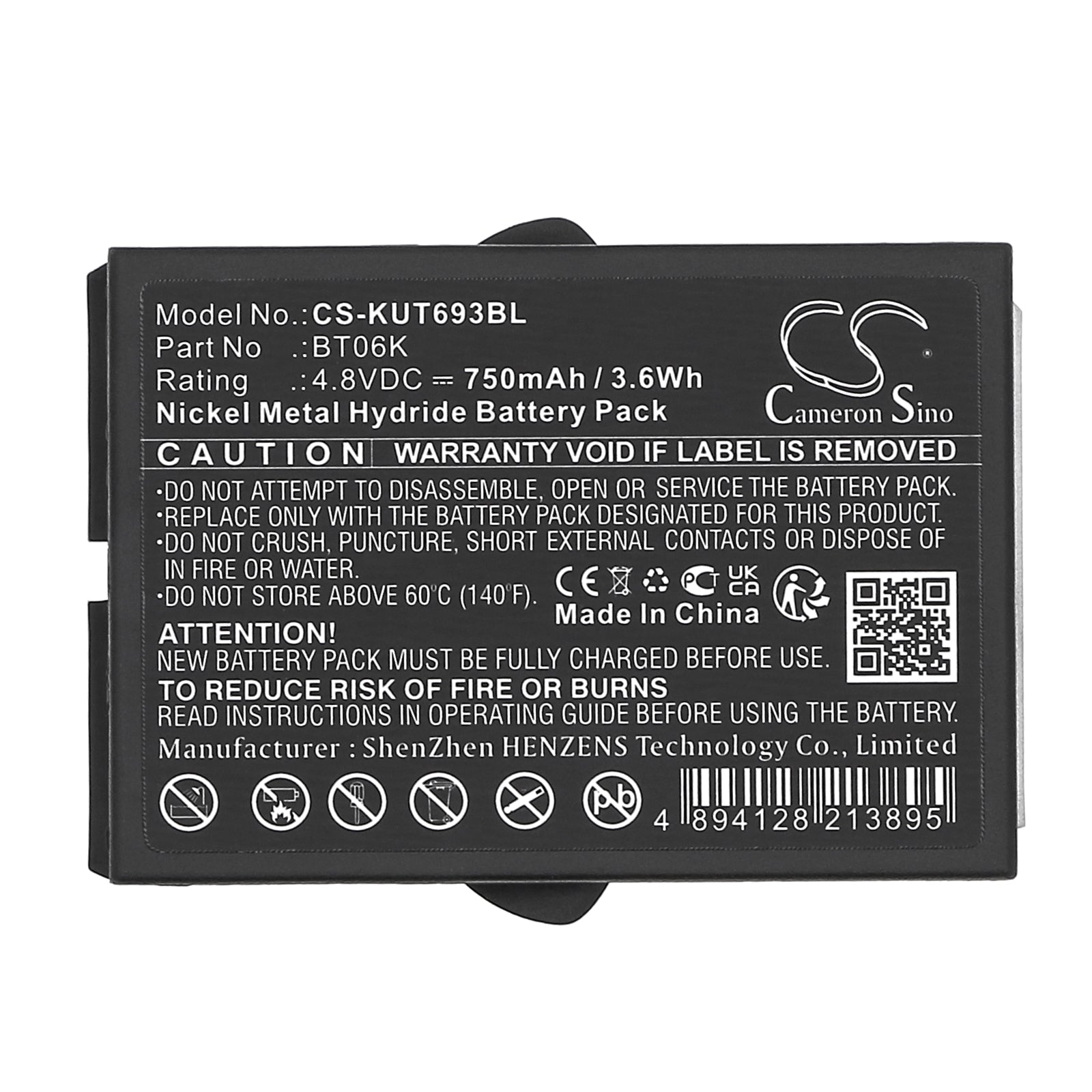 4.8V, Ni-MH, 750mAh, Battery fits Ikusi 2303692, ATEX transmitters, 3.6Wh Crane Remote Control Cameron Sino Technology Limited