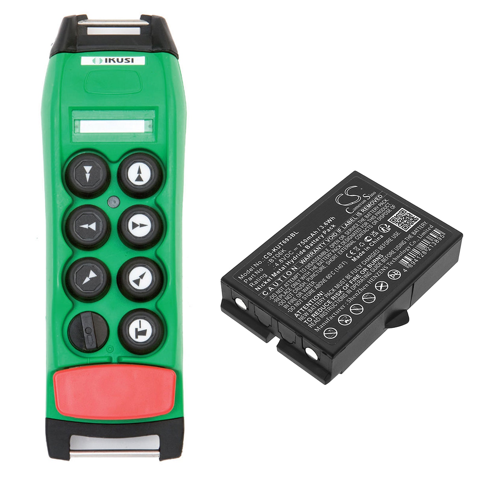 4.8V, Ni-MH, 750mAh, Battery fits Ikusi 2303692, ATEX transmitters, 3.6Wh Crane Remote Control Cameron Sino Technology Limited