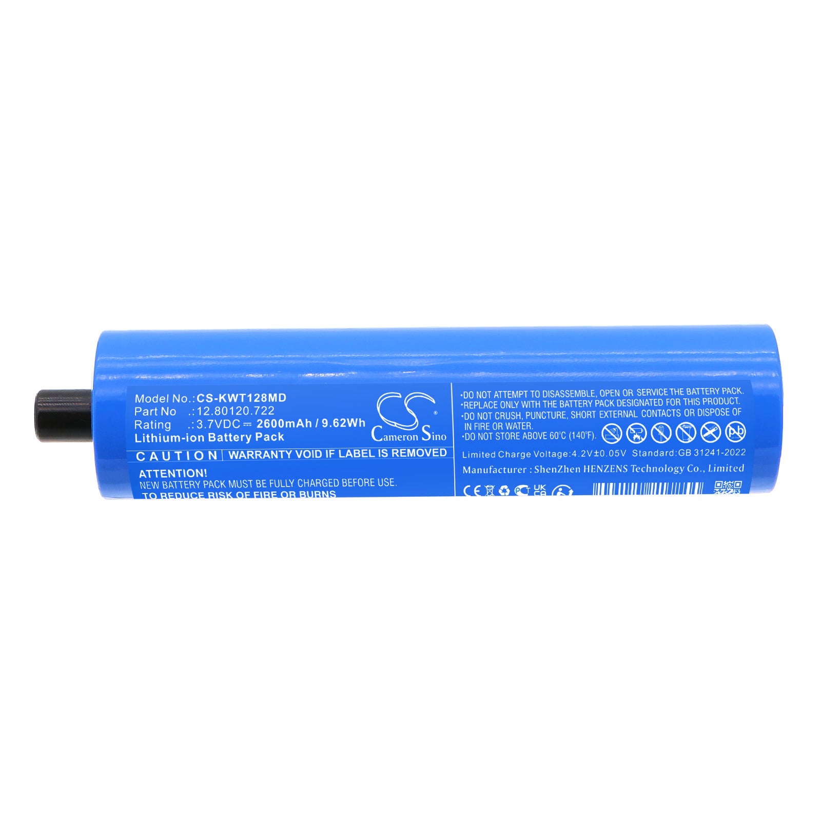 3.7V, Li-ion, 2600mAh, Battery fits KaWe type C, 9.62Wh Medical Cameron Sino Technology Limited