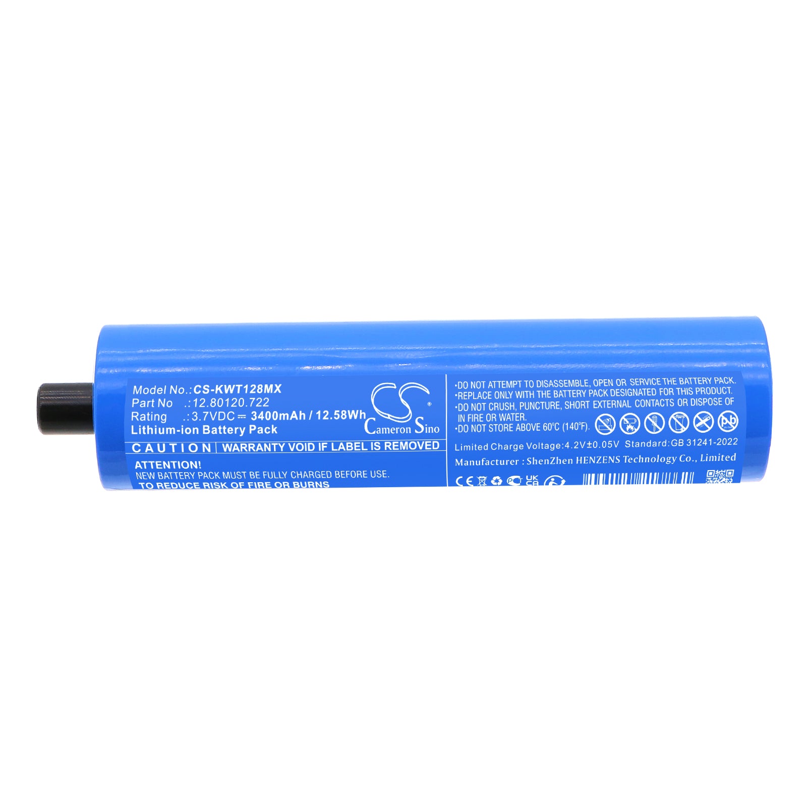 3.7V, Li-ion, 3400mAh, Battery fits KaWe type C, 12.58Wh Medical Cameron Sino Technology Limited