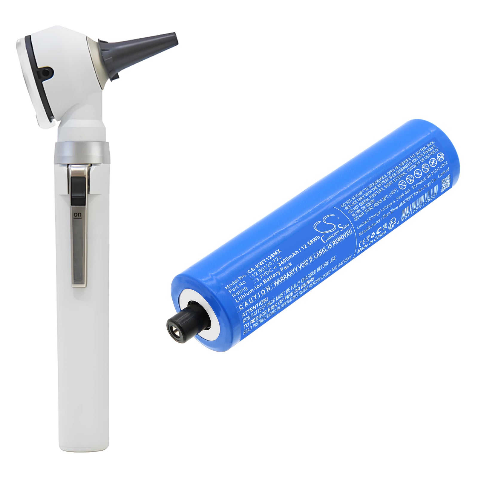 3.7V, Li-ion, 3400mAh, Battery fits KaWe type C, 12.58Wh Medical Cameron Sino Technology Limited