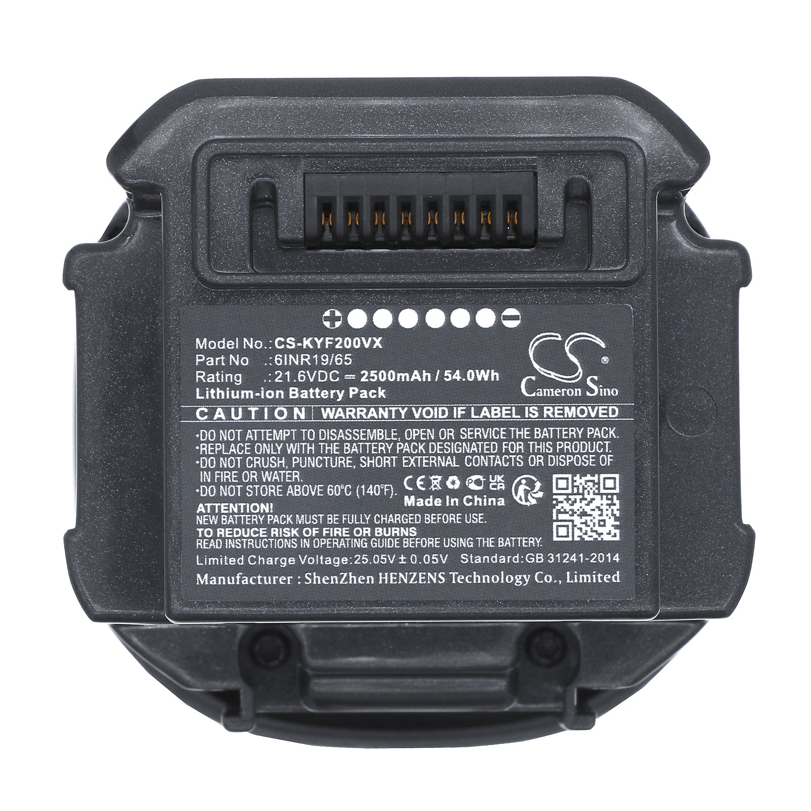 Li-ion, Vacuum Battery fits Kyvol Flutevac V20 Vacuum Cleaner, 21.6V, 2500mAh Vacuum Cameron Sino Technology Limited