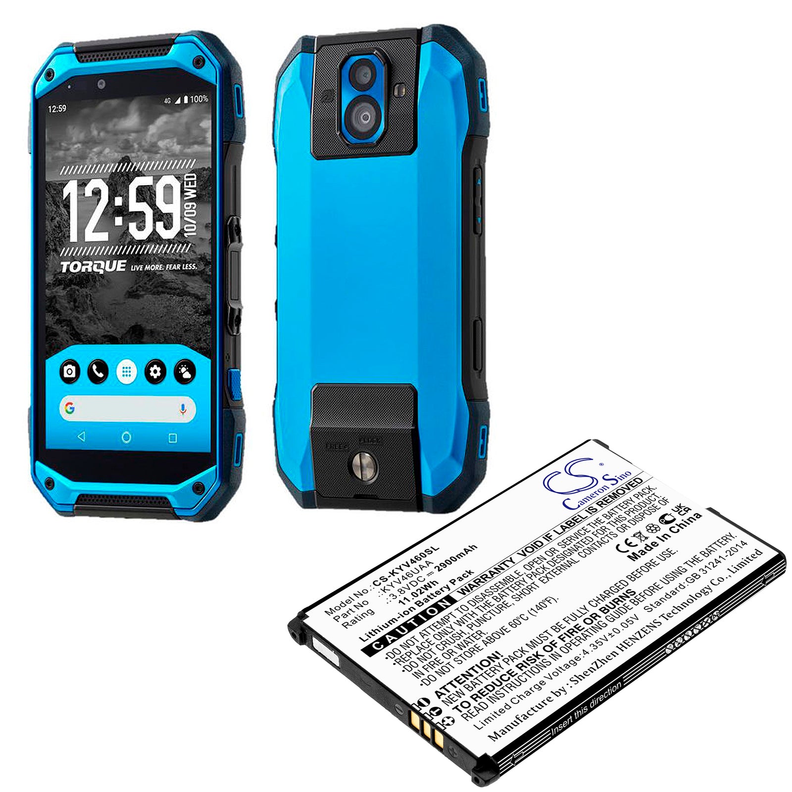 Li-ion, Mobile, SmartPhone Battery fits Kyocera Kyv46, Torque G04, 3.8V, 2900mAh Mobile, SmartPhone Cameron Sino Technology Limited