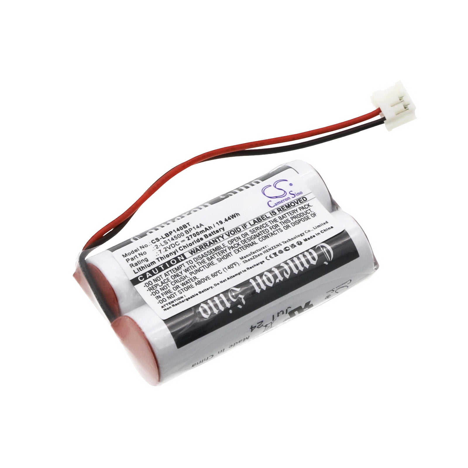 Li-SOCl2, Alarm System Battery fits Label Alcose, Cesar, 7.2V, 2700mAh Alarm System Cameron Sino Technology Limited